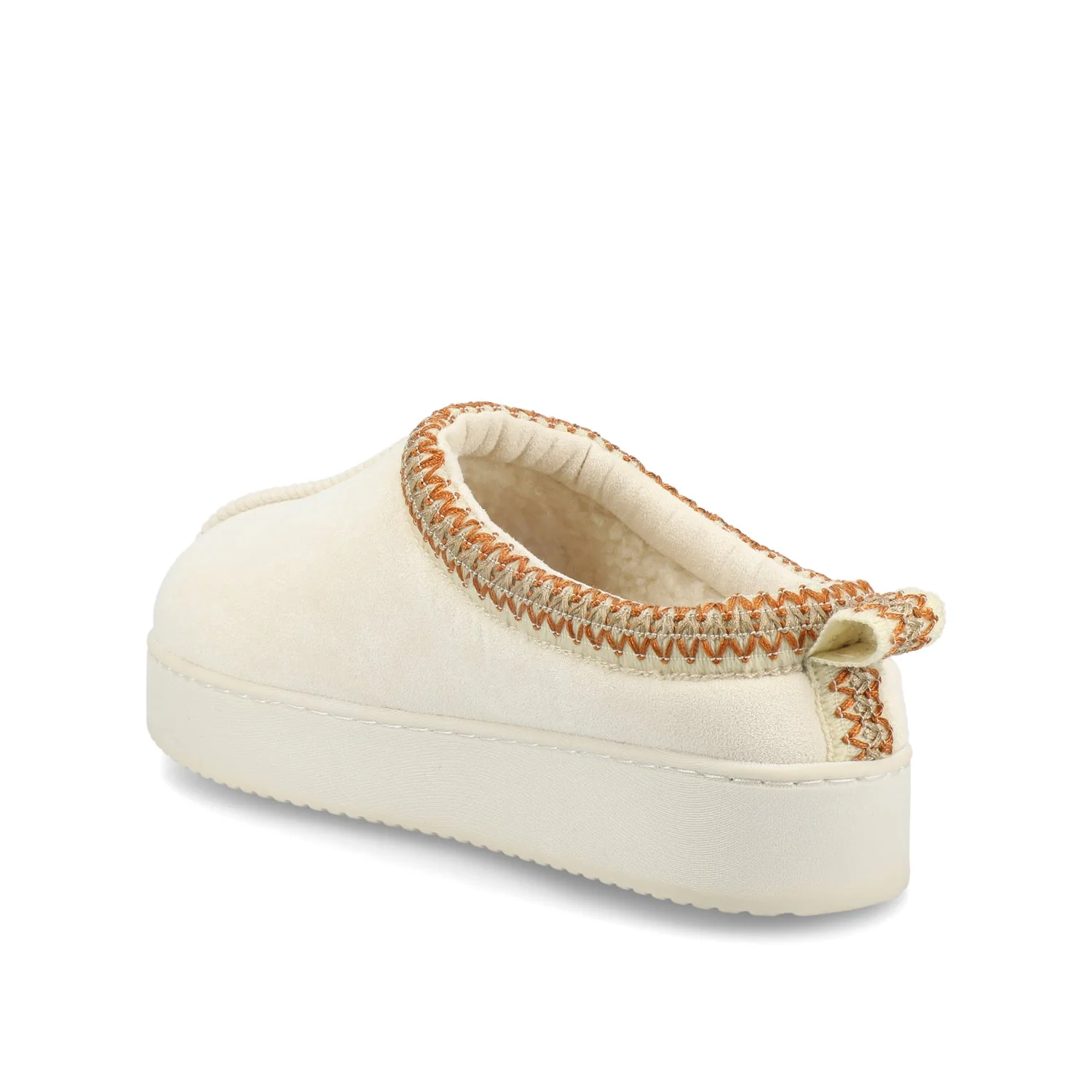 CONNWAY SLIPPERS IN FAUX SUEDE - Cream Faux Suede - Image 4