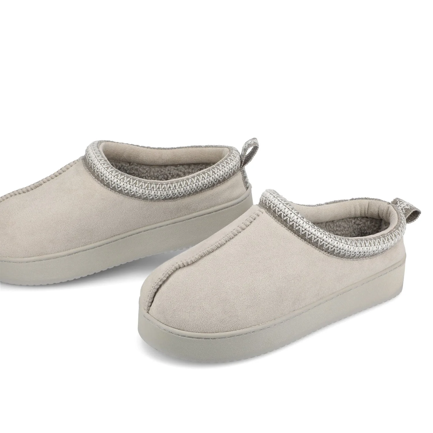CONNWAY SLIPPERS IN FAUX SUEDE - Grey Faux Suede - Image 3