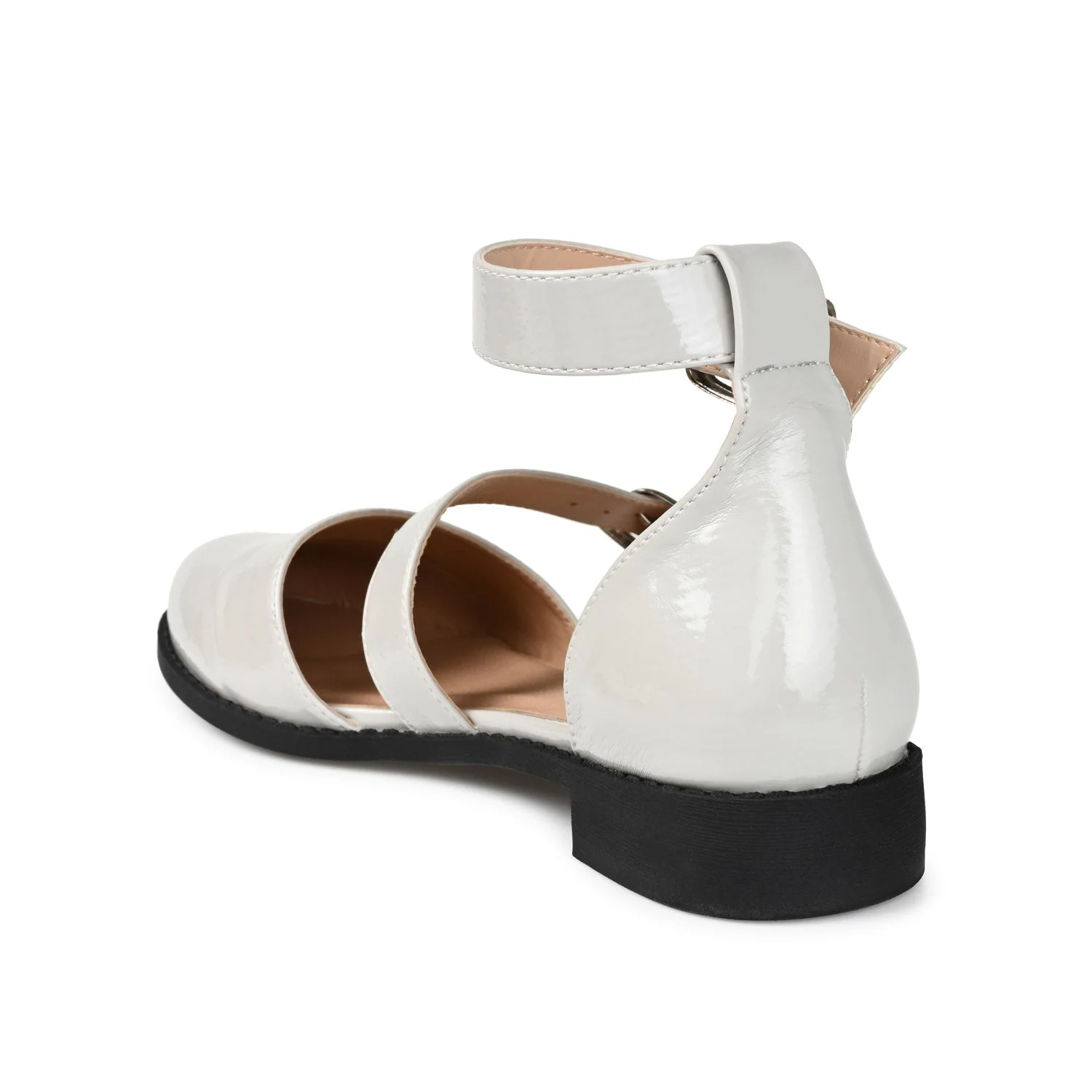 CONSTANCE MARY JANE LOAFER FLAT IN PATENT - Grey - Image 4