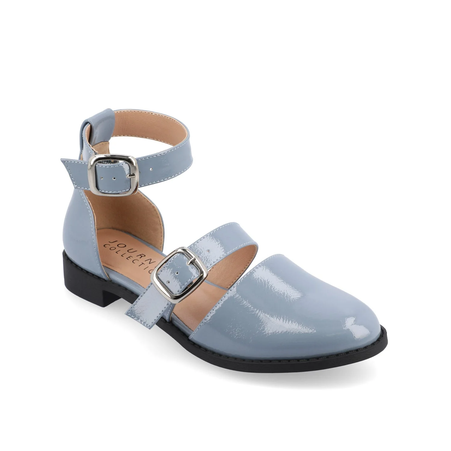 CONSTANCE MARY JANE LOAFER FLAT IN PATENT - Light Blue - Image 2