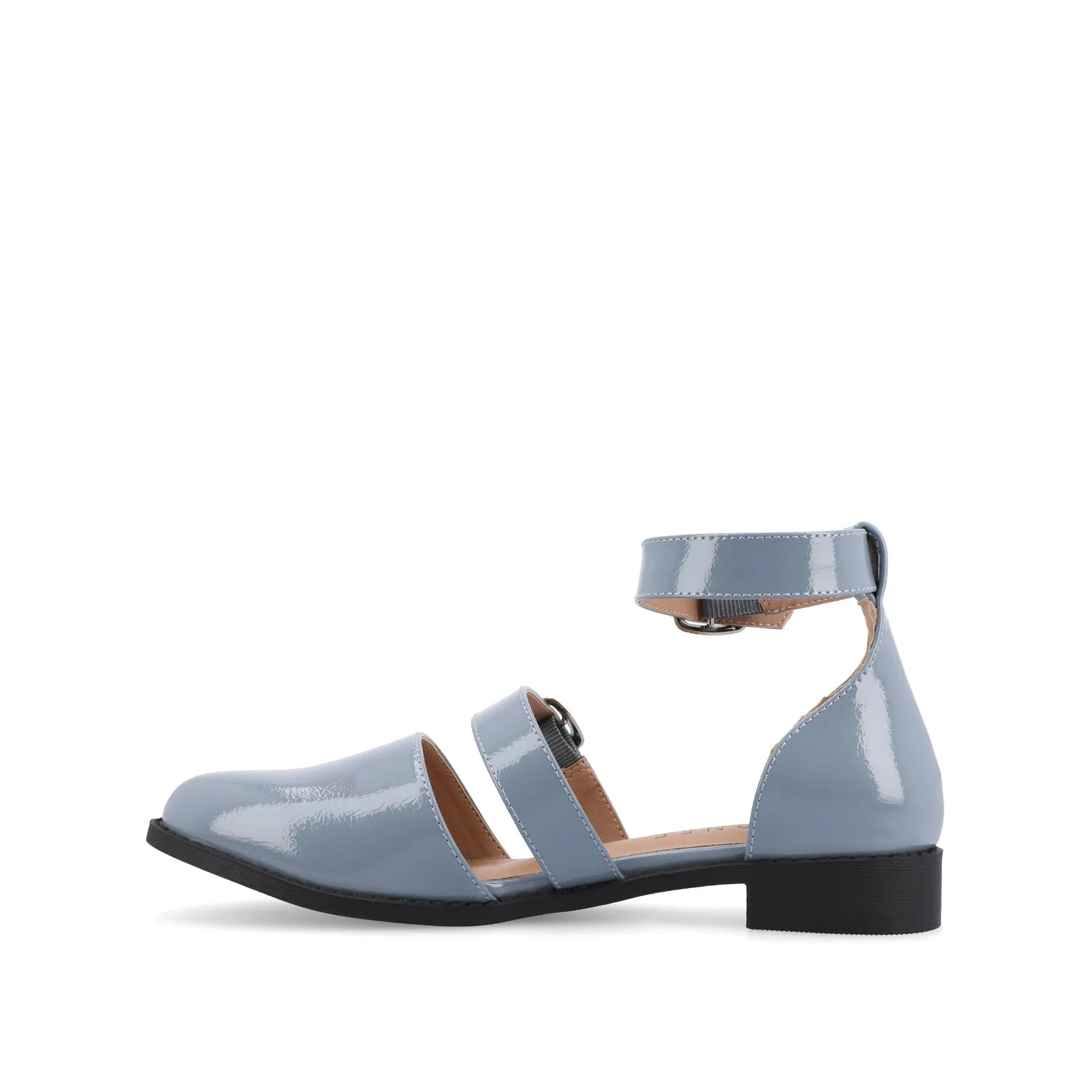 CONSTANCE MARY JANE LOAFER FLAT IN PATENT - Light Blue - Image 3