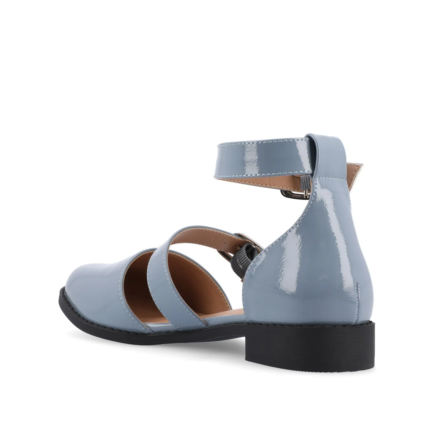 CONSTANCE MARY JANE LOAFER FLAT IN PATENT - Light Blue - Image 4