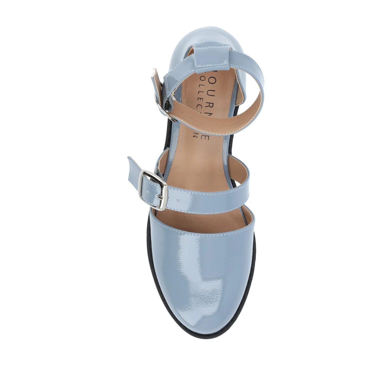 CONSTANCE MARY JANE LOAFER FLAT IN PATENT - Light Blue - Image 6