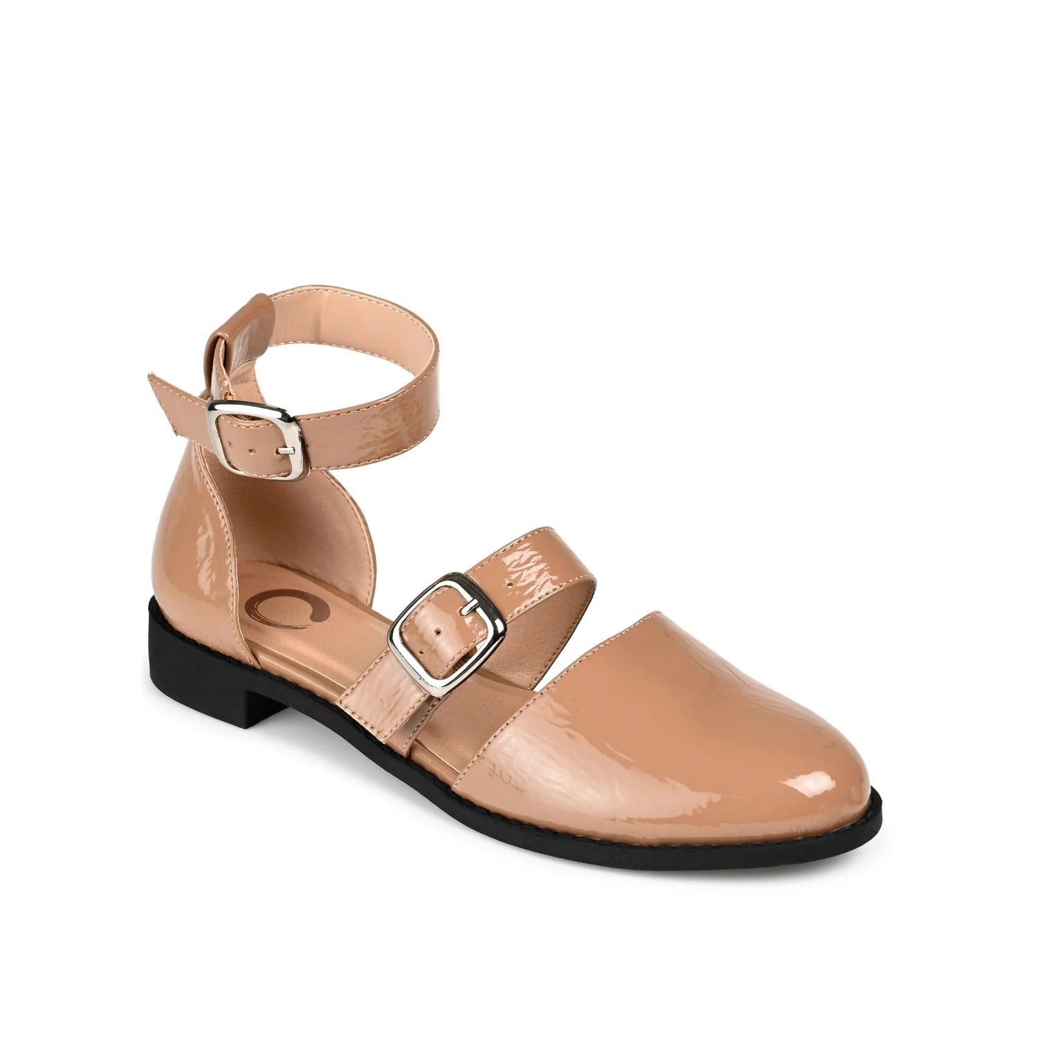 CONSTANCE MARY JANE LOAFER FLAT IN PATENT - Mocha - Image 2