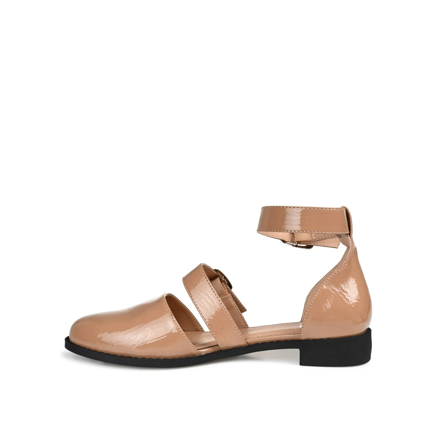 CONSTANCE MARY JANE LOAFER FLAT IN PATENT - Mocha - Image 3
