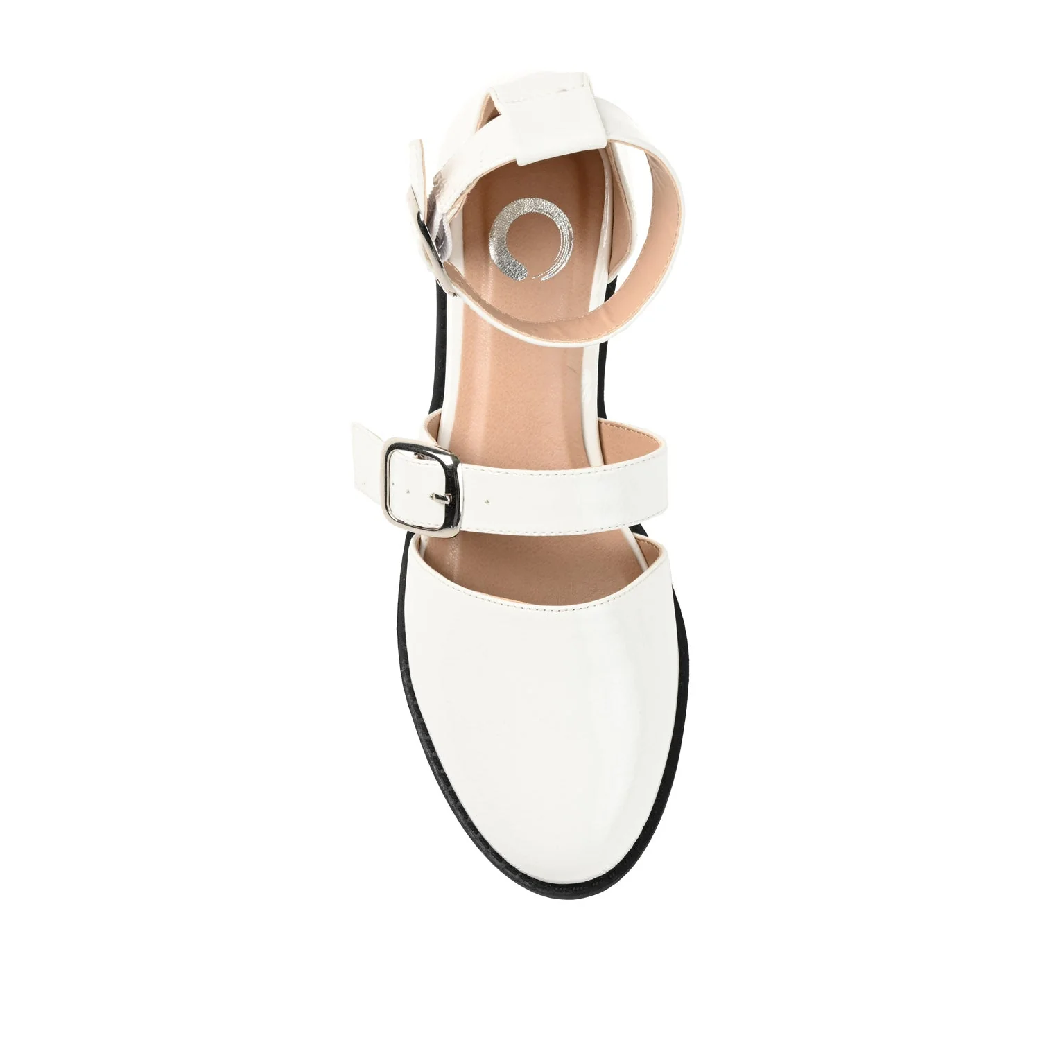 CONSTANCE MARY JANE LOAFER FLAT IN PATENT - Off White - Image 5