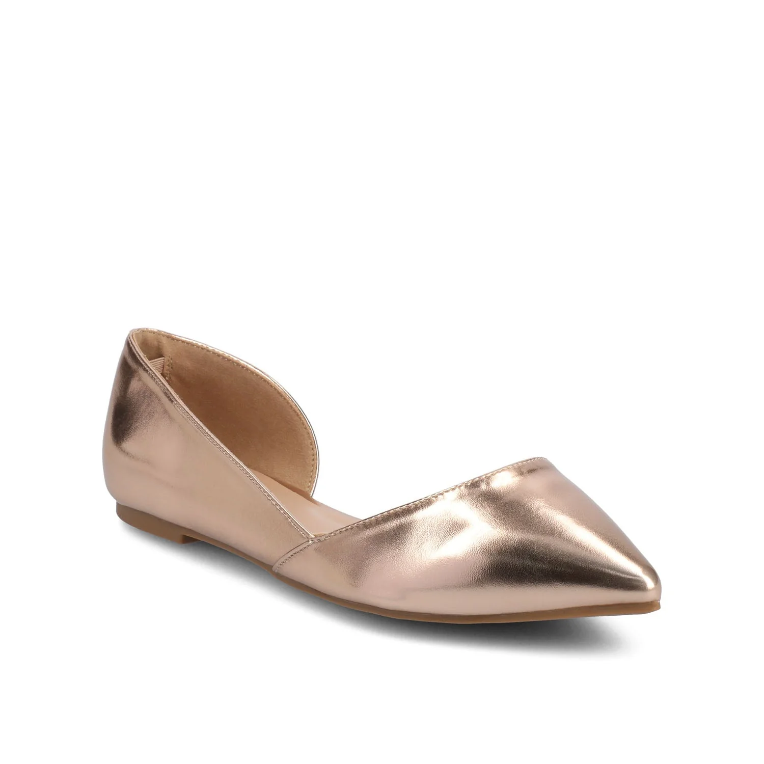 CORTNI D'ORSAY FLATS IN VEGAN LEATHER - Rose Gold PU - Image 3