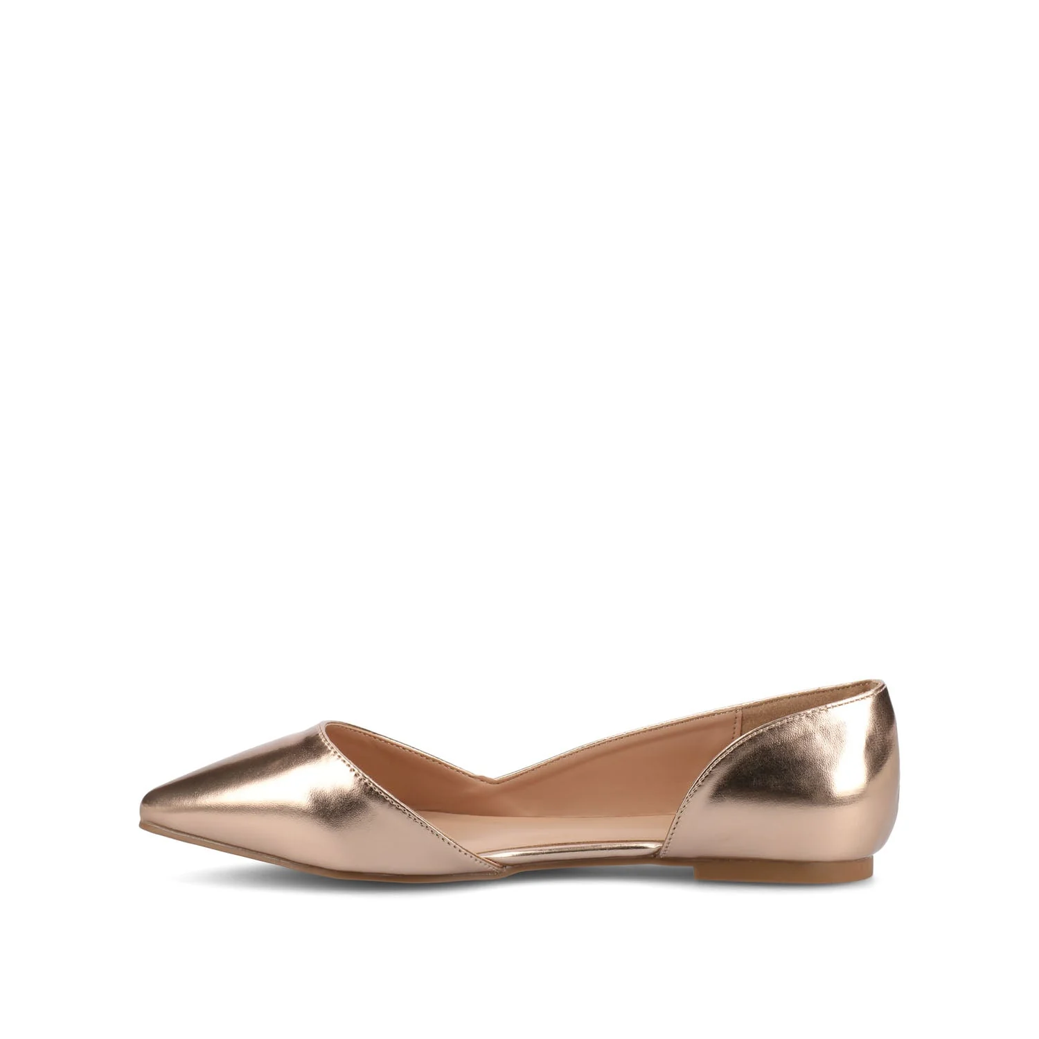 CORTNI D'ORSAY FLATS IN VEGAN LEATHER - Rose Gold PU - Image 4