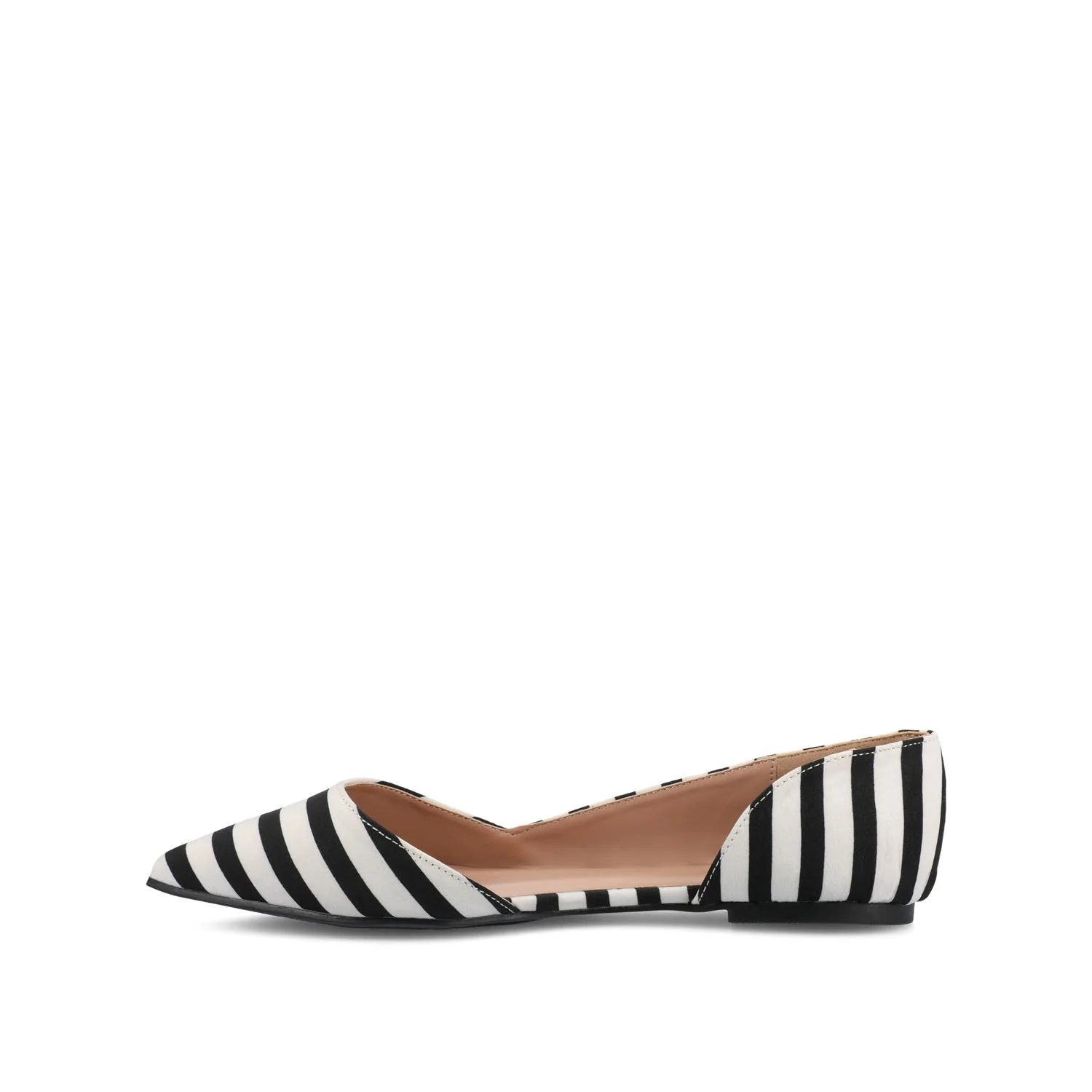 CORTNI D'ORSAY FLATS IN WIDE - Black Stripe PU - Image 3