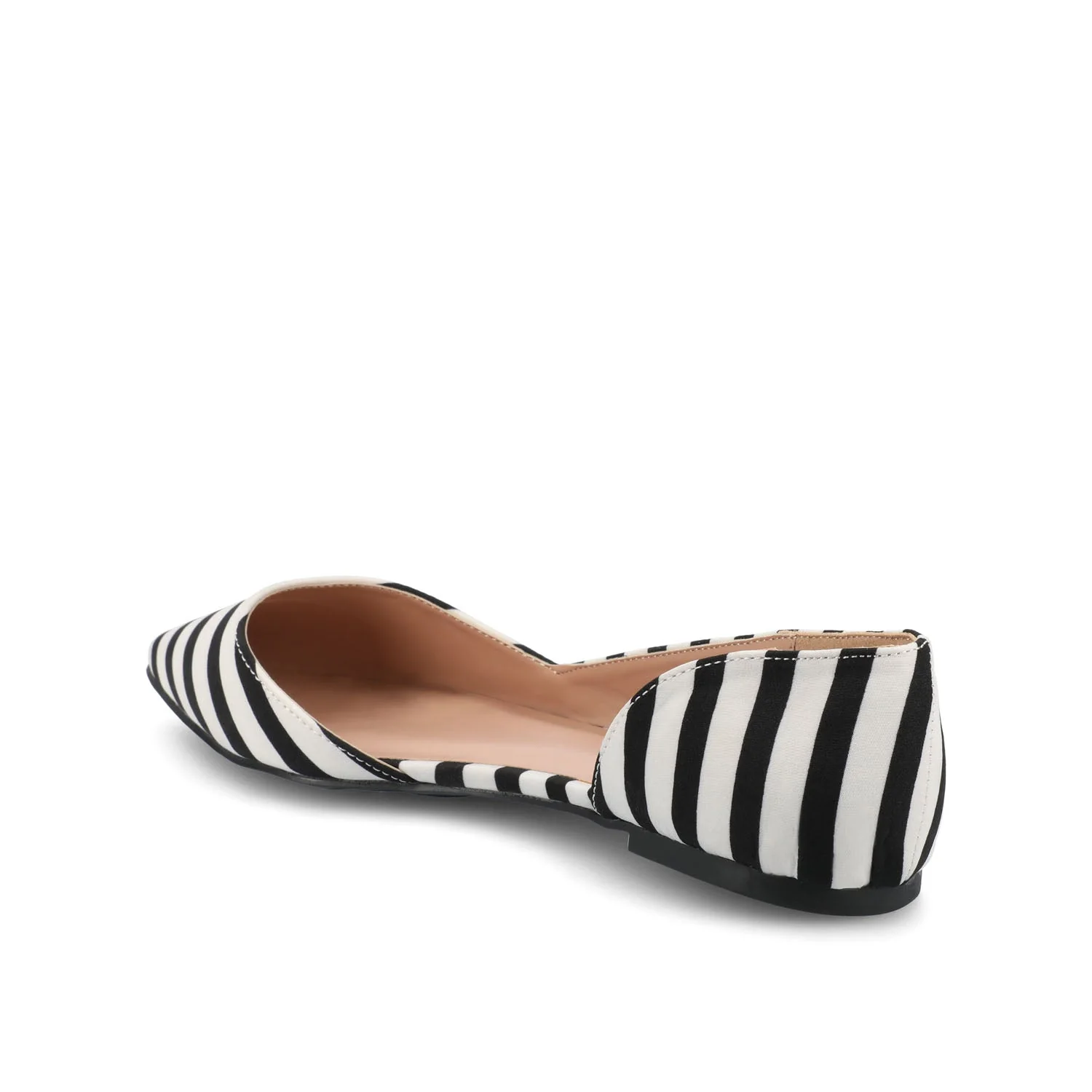 CORTNI D'ORSAY FLATS IN WIDE - Black Stripe PU - Image 4