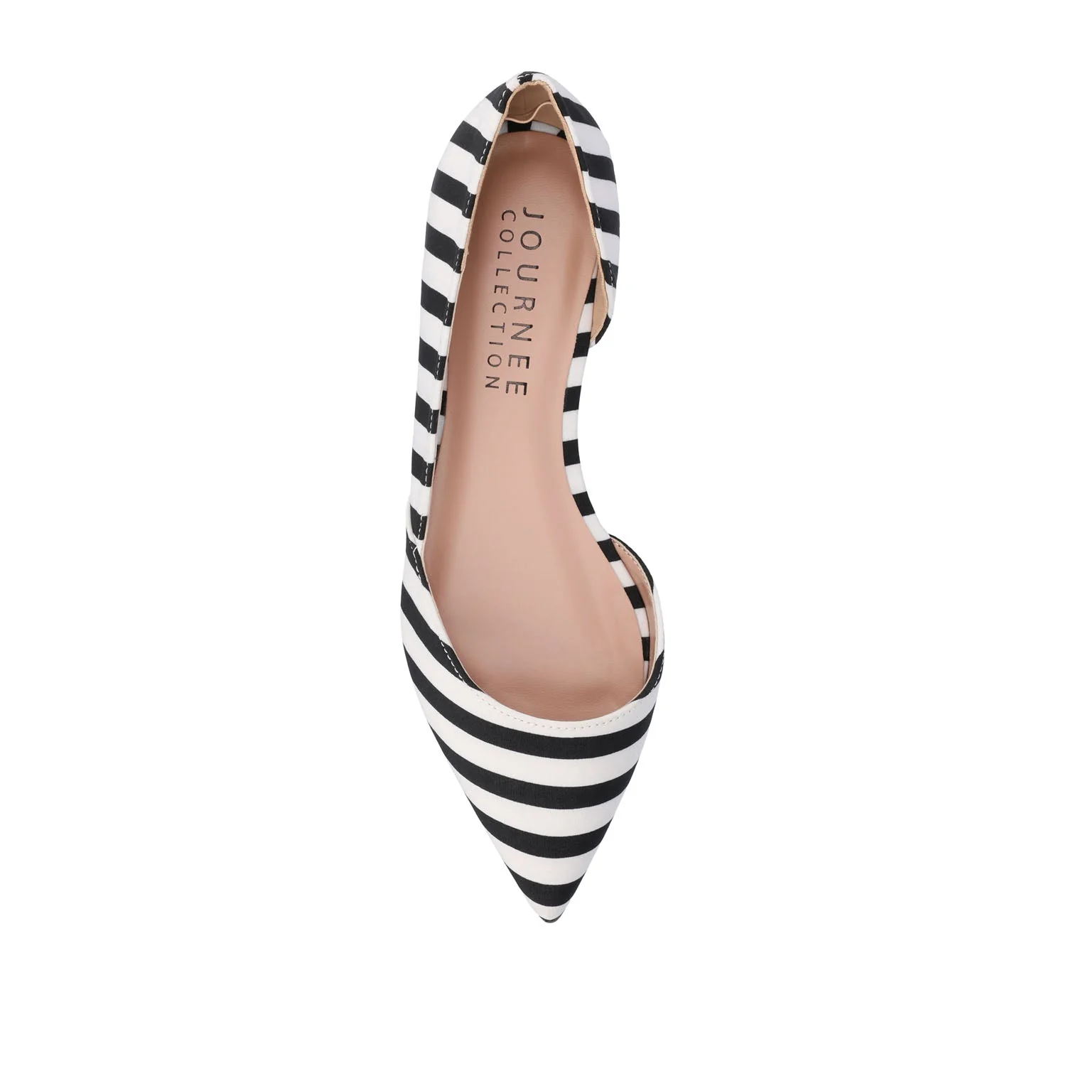 CORTNI D'ORSAY FLATS IN WIDE - Black Stripe PU - Image 6
