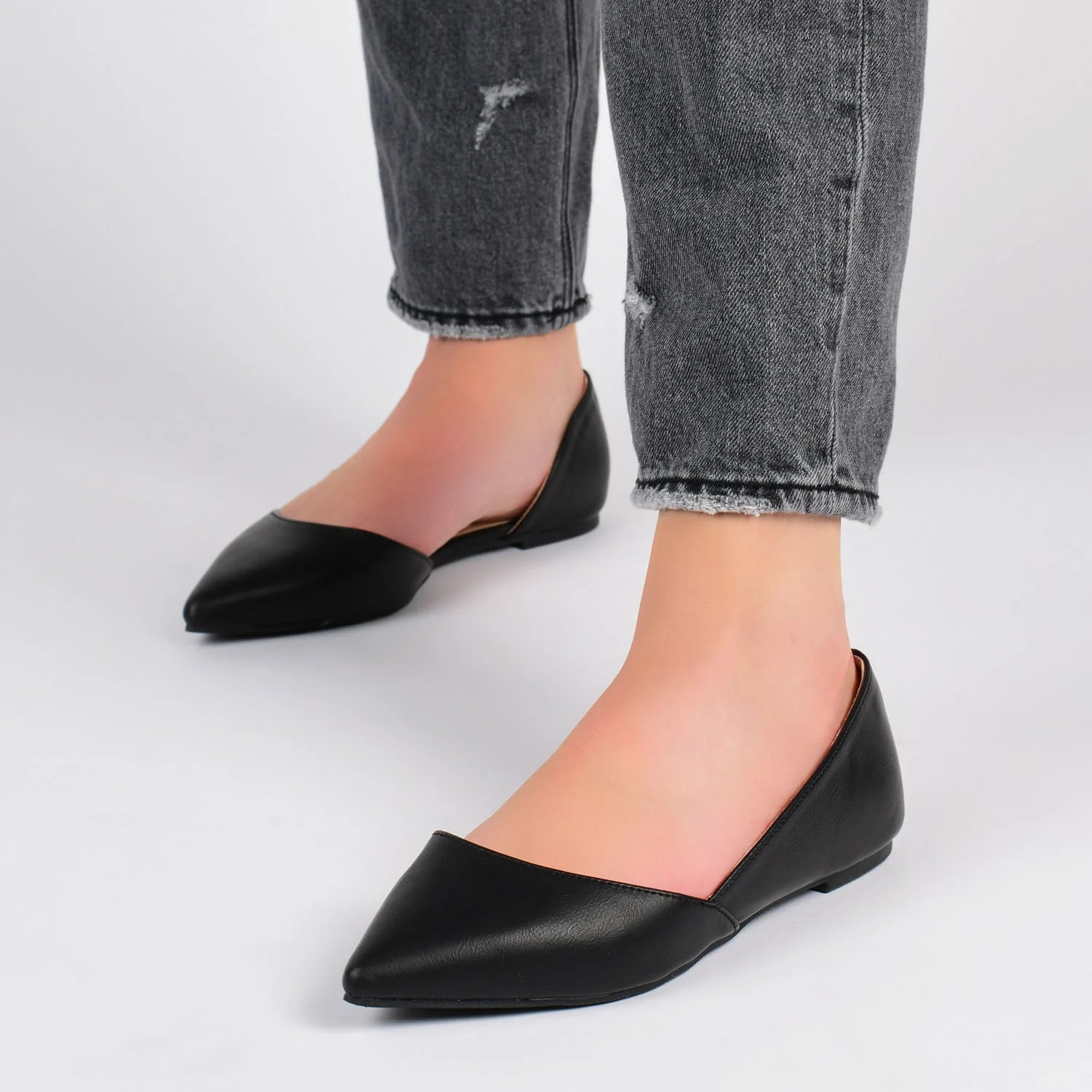 CORTNI D'ORSAY FLATS IN WIDE - Rose Gold PU - Image 2