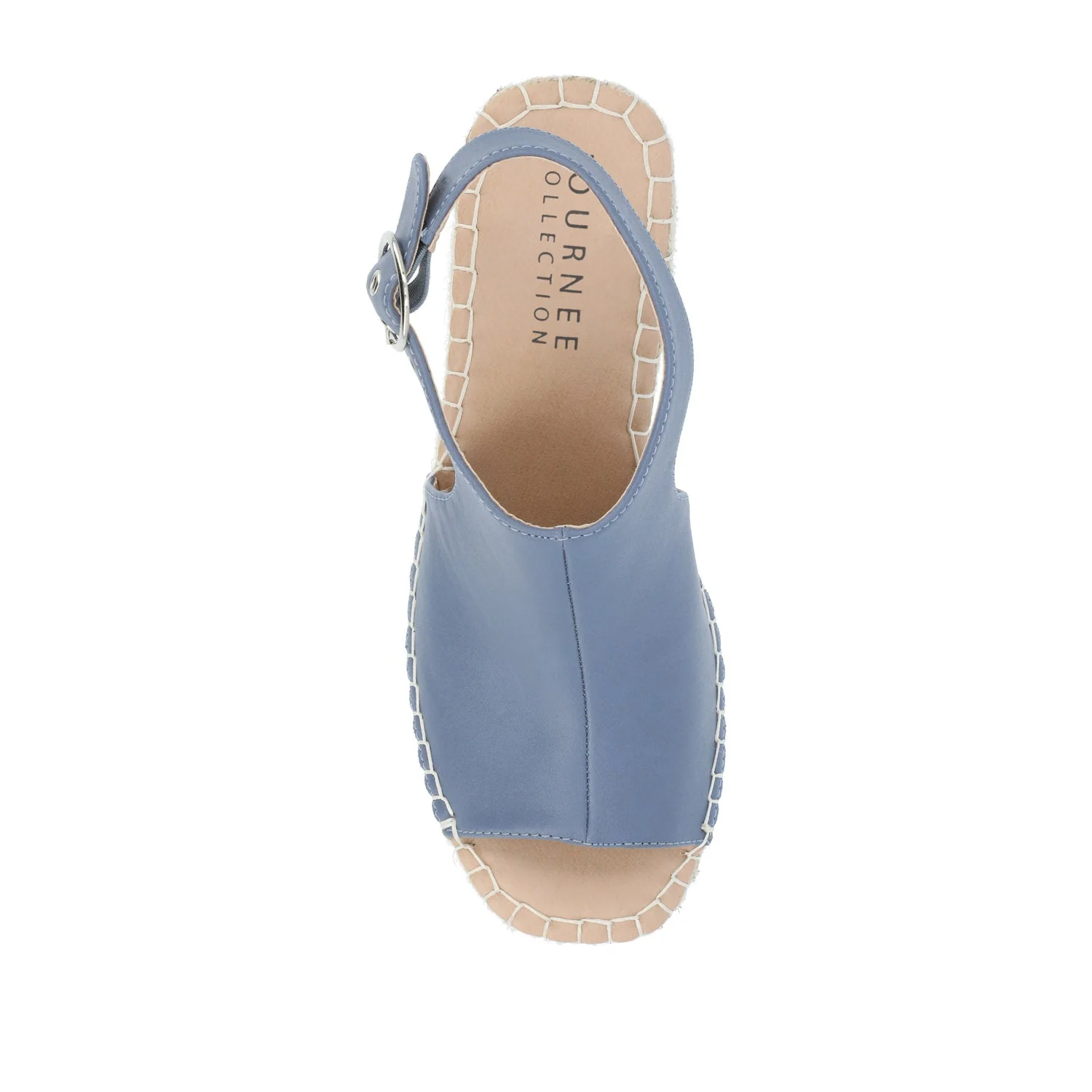 CREW ESPADRILLE WEDGE HEELED SANDALS - Blue PU - Image 6