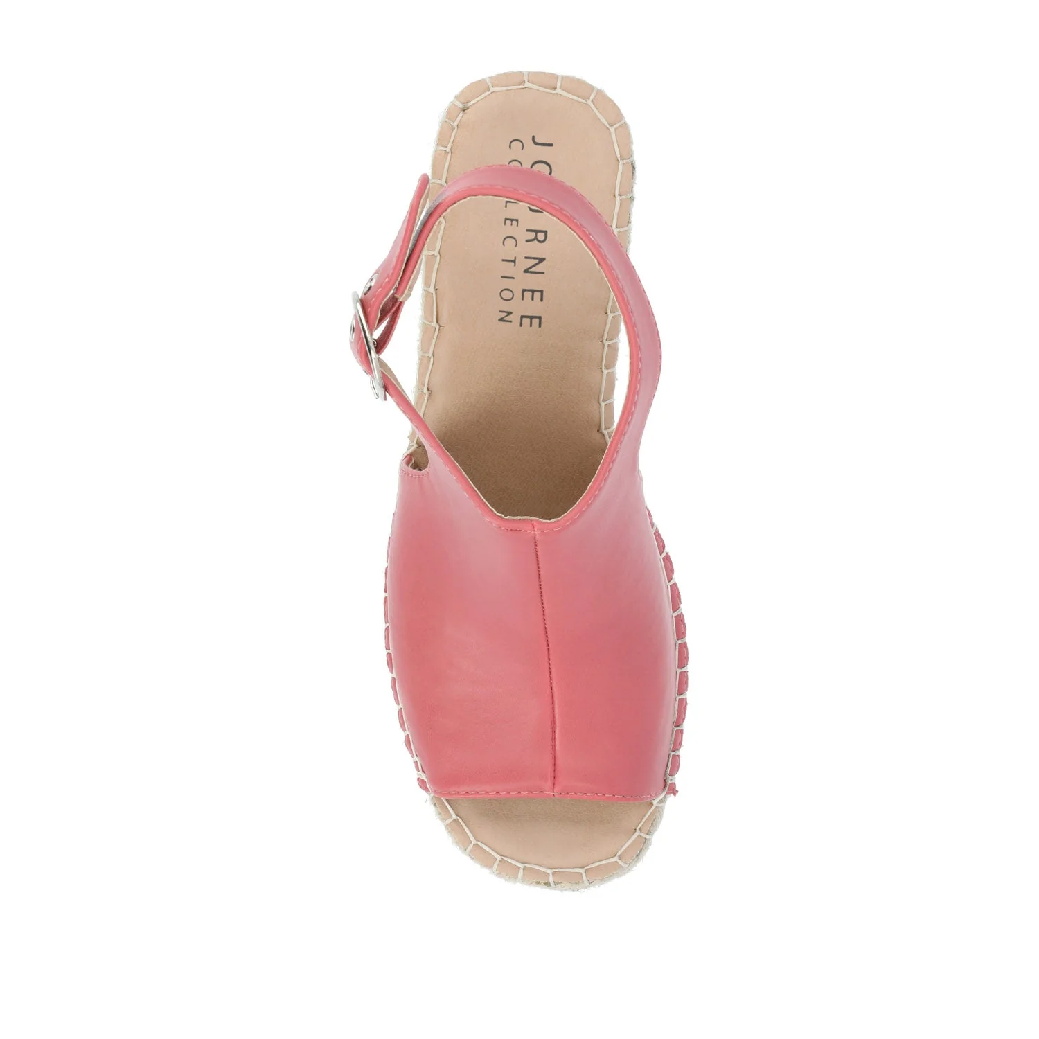 CREW ESPADRILLE WEDGE HEELED SANDALS - Coral PU - Image 6