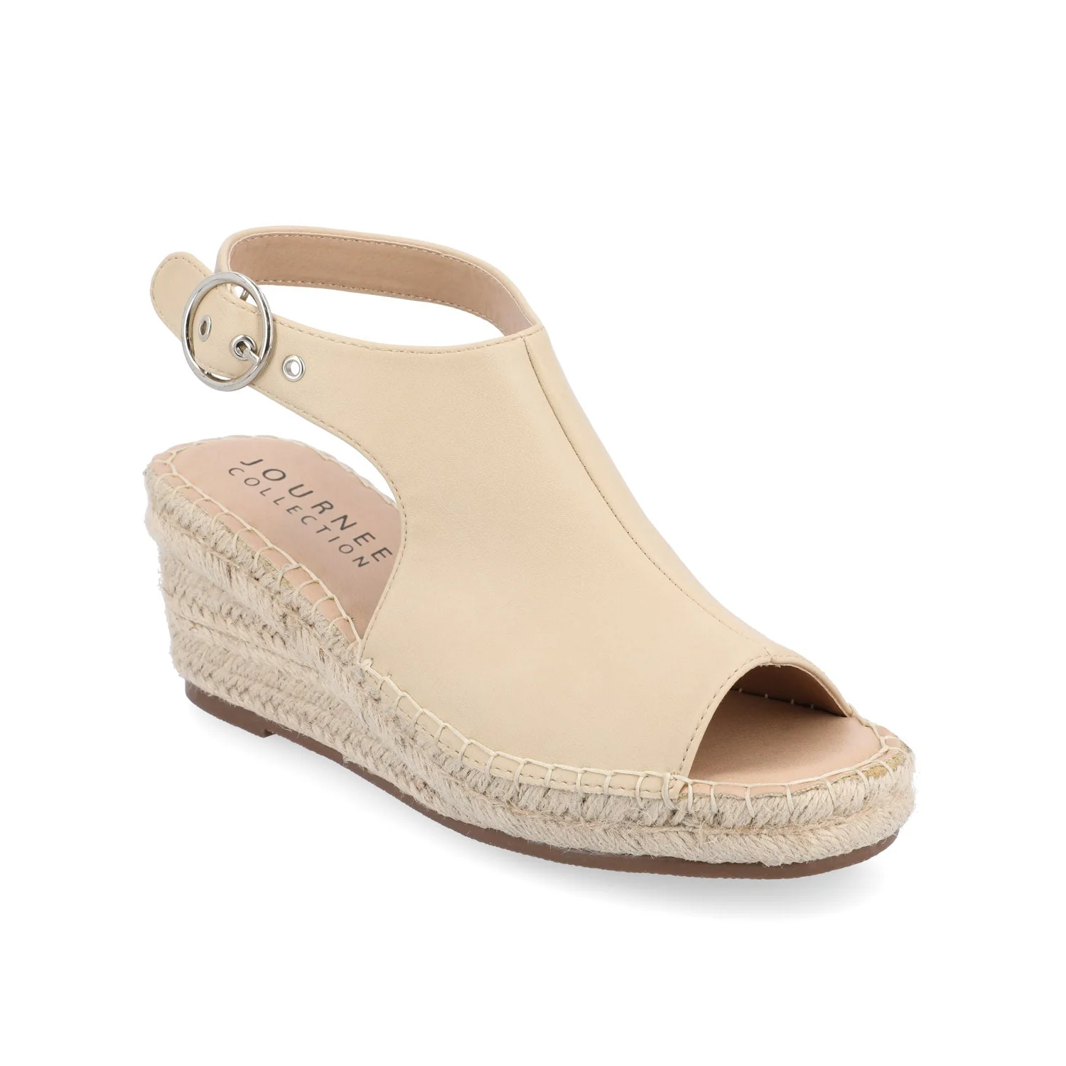 CREW ESPADRILLE WEDGE HEELED SANDALS - Nude PU - Image 3
