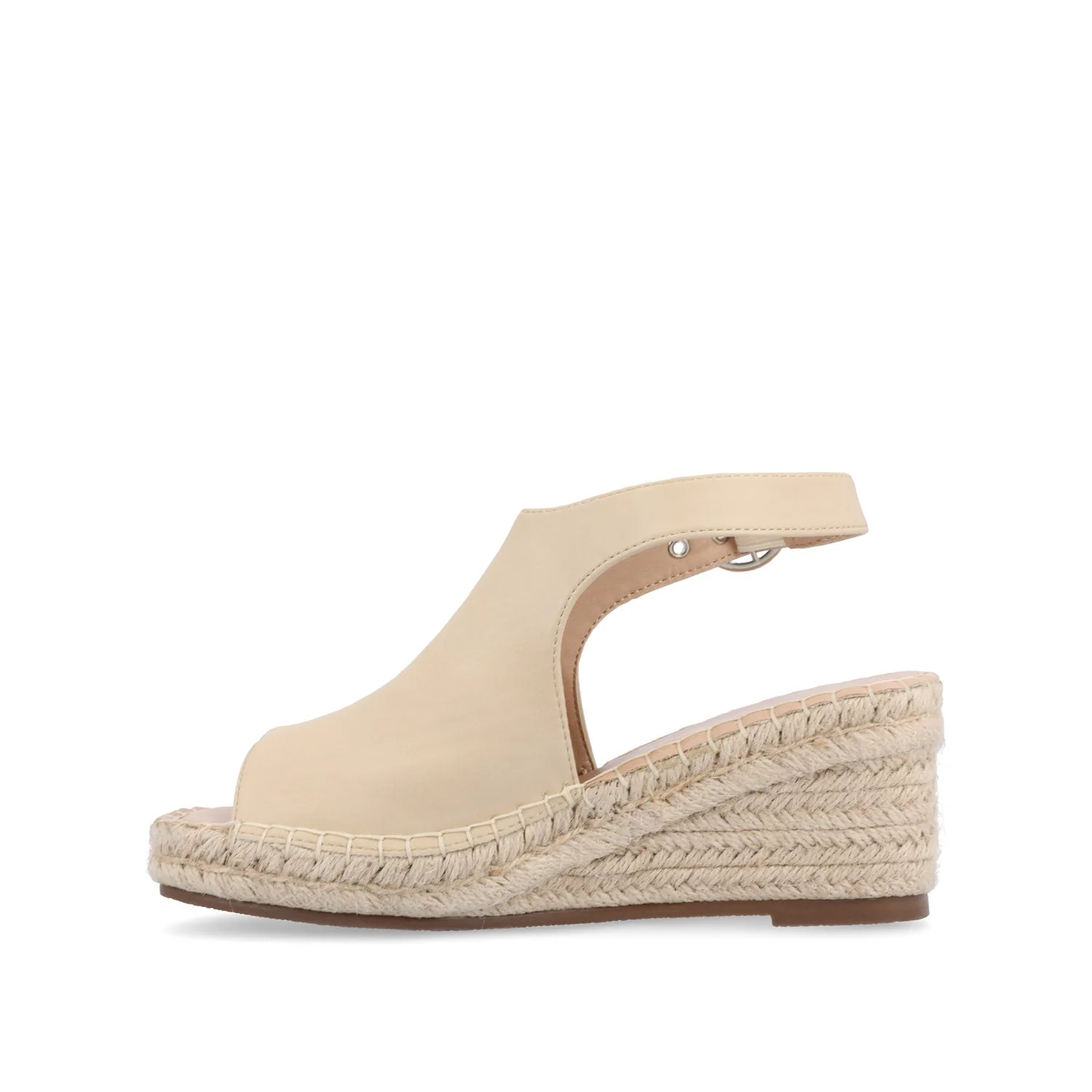 CREW ESPADRILLE WEDGE HEELED SANDALS - Nude PU - Image 4
