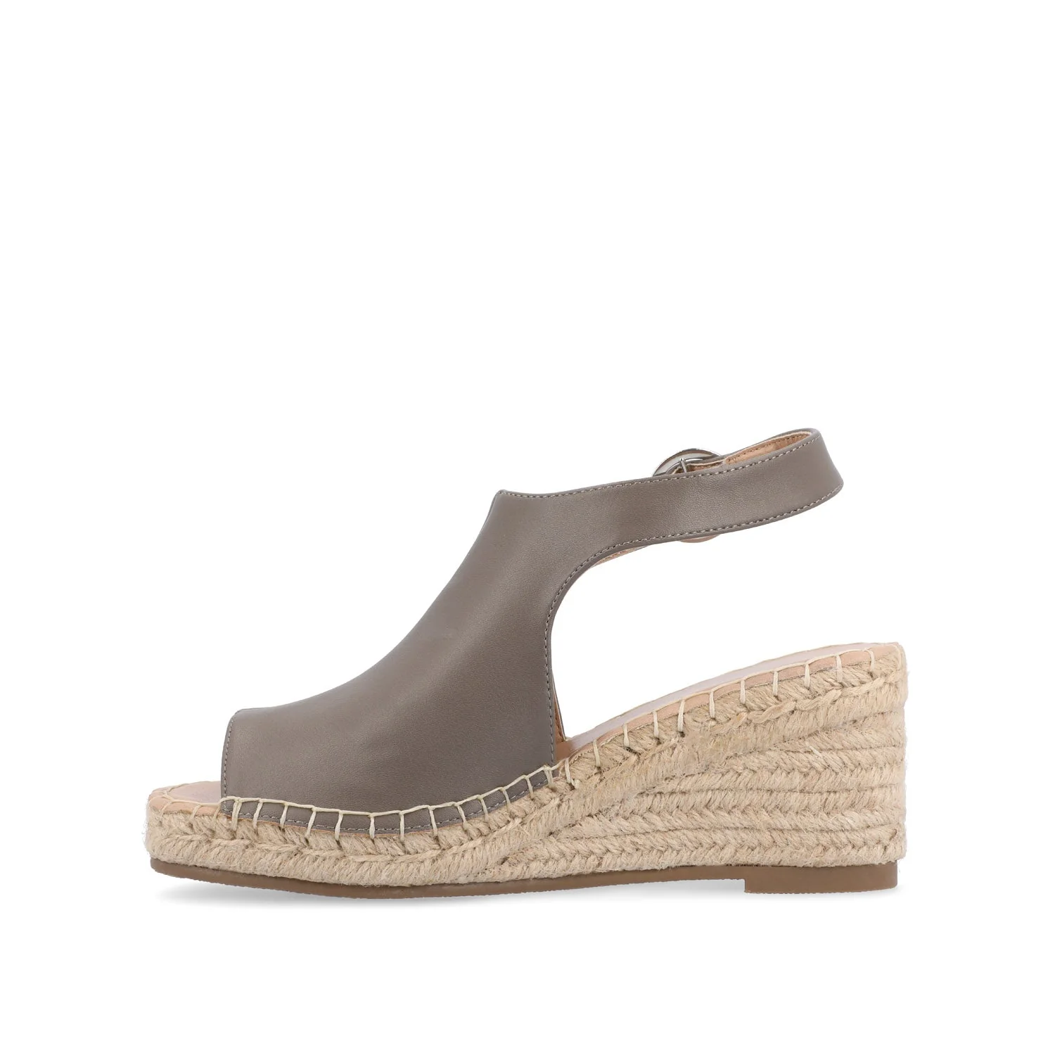 CREW ESPADRILLE WEDGE HEELED SANDALS - Taupe PU - Image 3