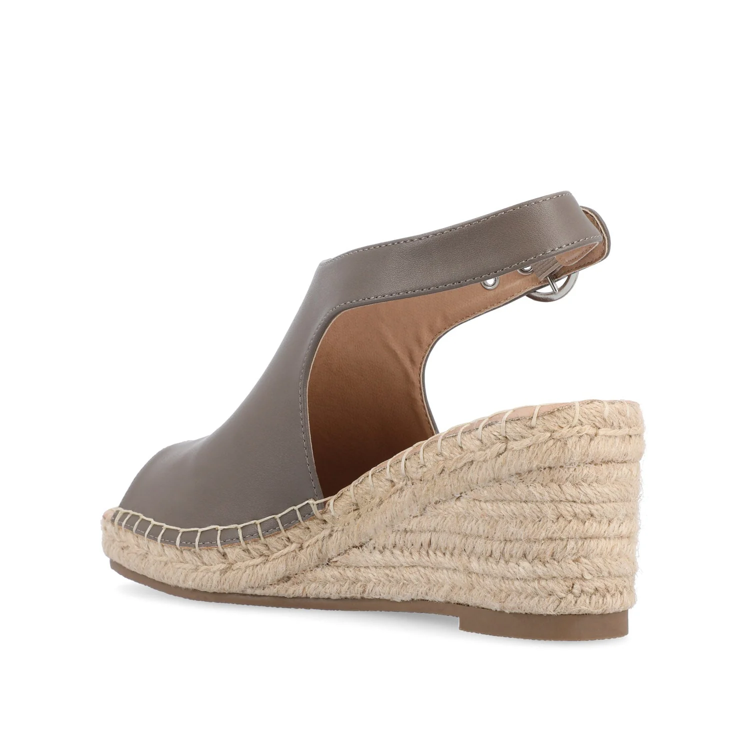 CREW ESPADRILLE WEDGE HEELED SANDALS - Taupe PU - Image 4