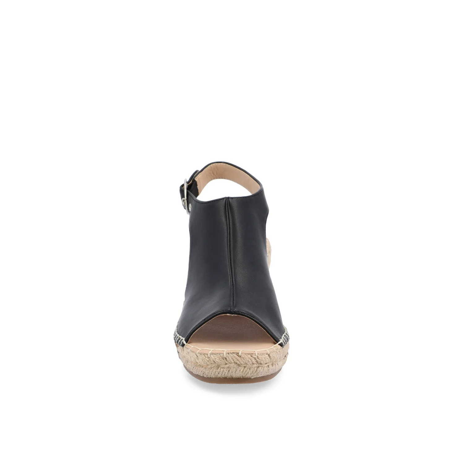 CREW ESPADRILLE WEDGE HEEL SANDALS IN WIDE - Black PU - Image 5
