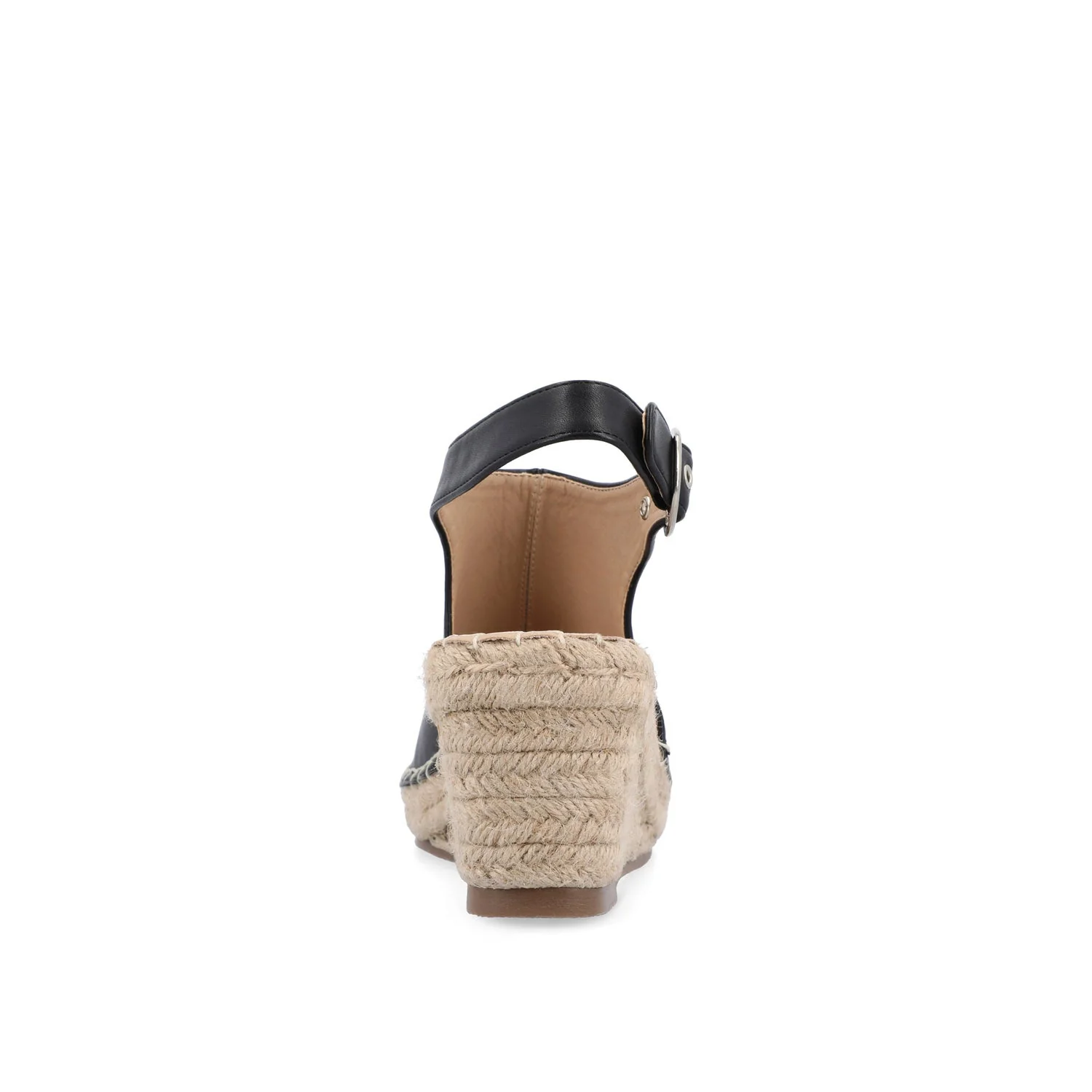 CREW ESPADRILLE WEDGE HEEL SANDALS IN WIDE - Black PU - Image 7