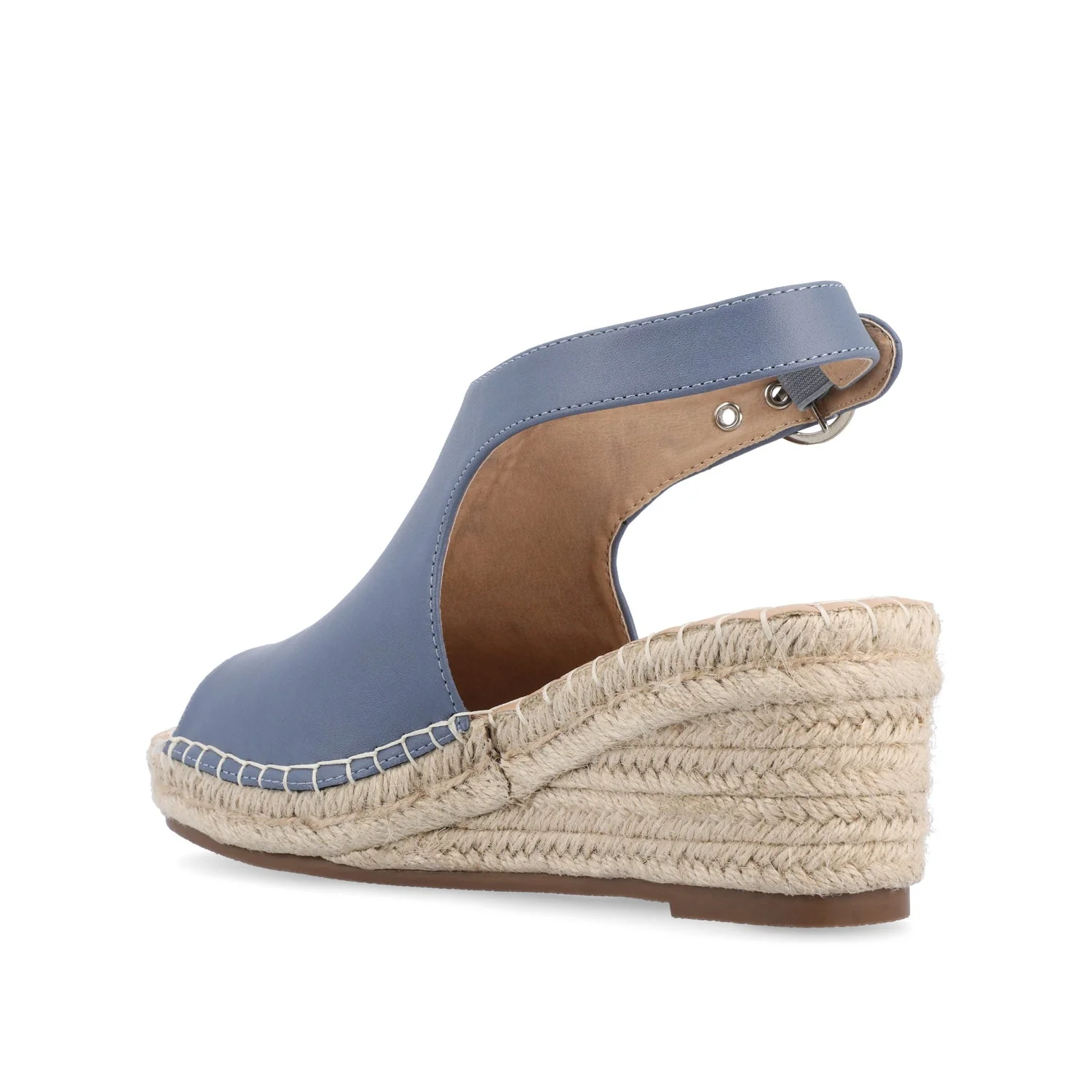 CREW ESPADRILLE WEDGE HEEL SANDALS IN WIDE - Blue PU - Image 4