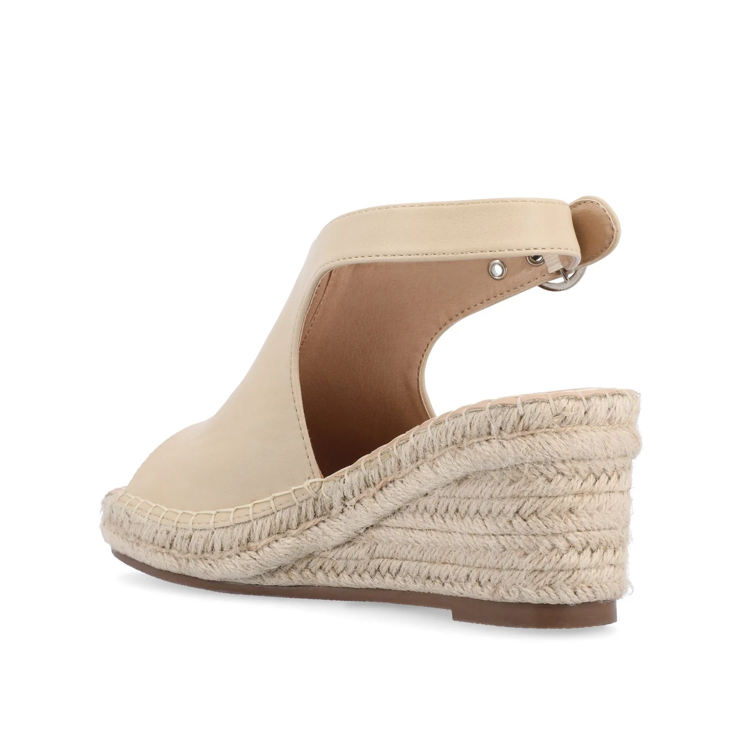 CREW ESPADRILLE WEDGE HEEL SANDALS IN WIDE - Nude PU - Image 4
