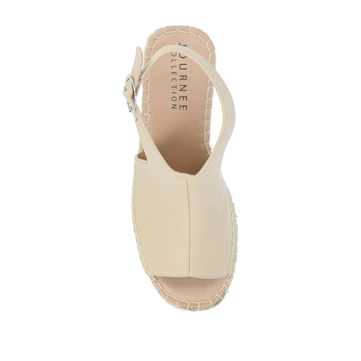 CREW ESPADRILLE WEDGE HEEL SANDALS IN WIDE - Nude PU - Image 7