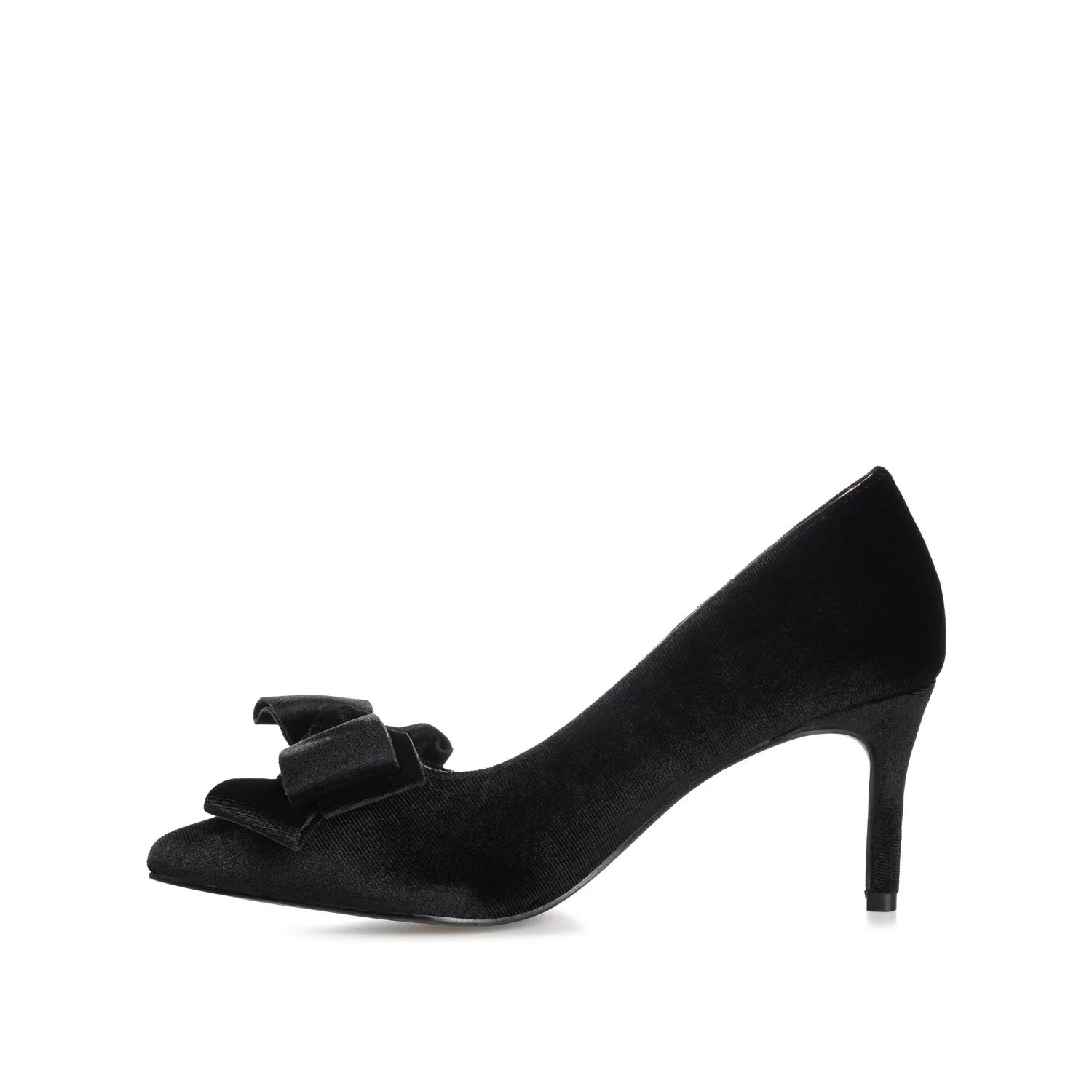 CRYSTOL STILETTO PUMP HEELS IN VELVET - Black - Image 3