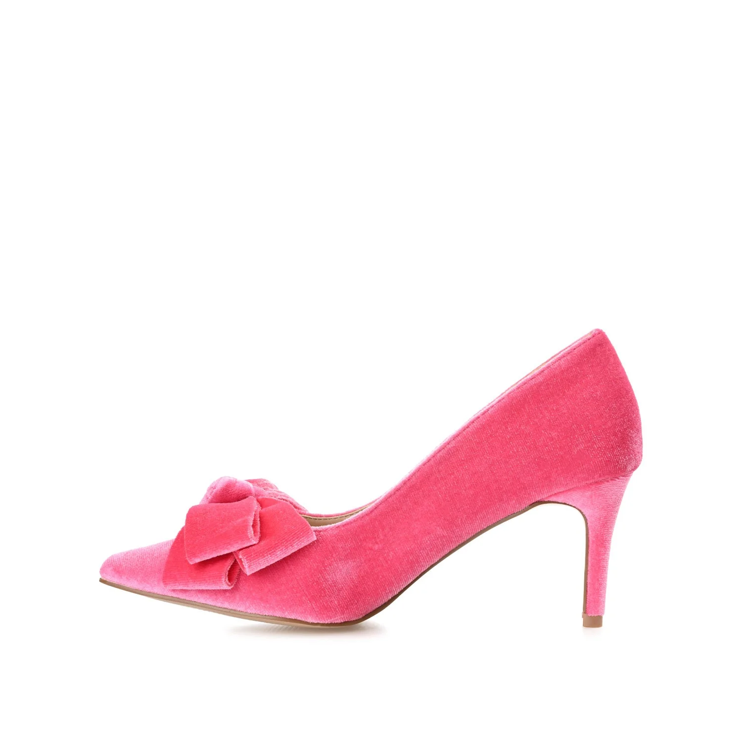 CRYSTOL STILETTO PUMP HEELS IN VELVET - Pink - Image 3
