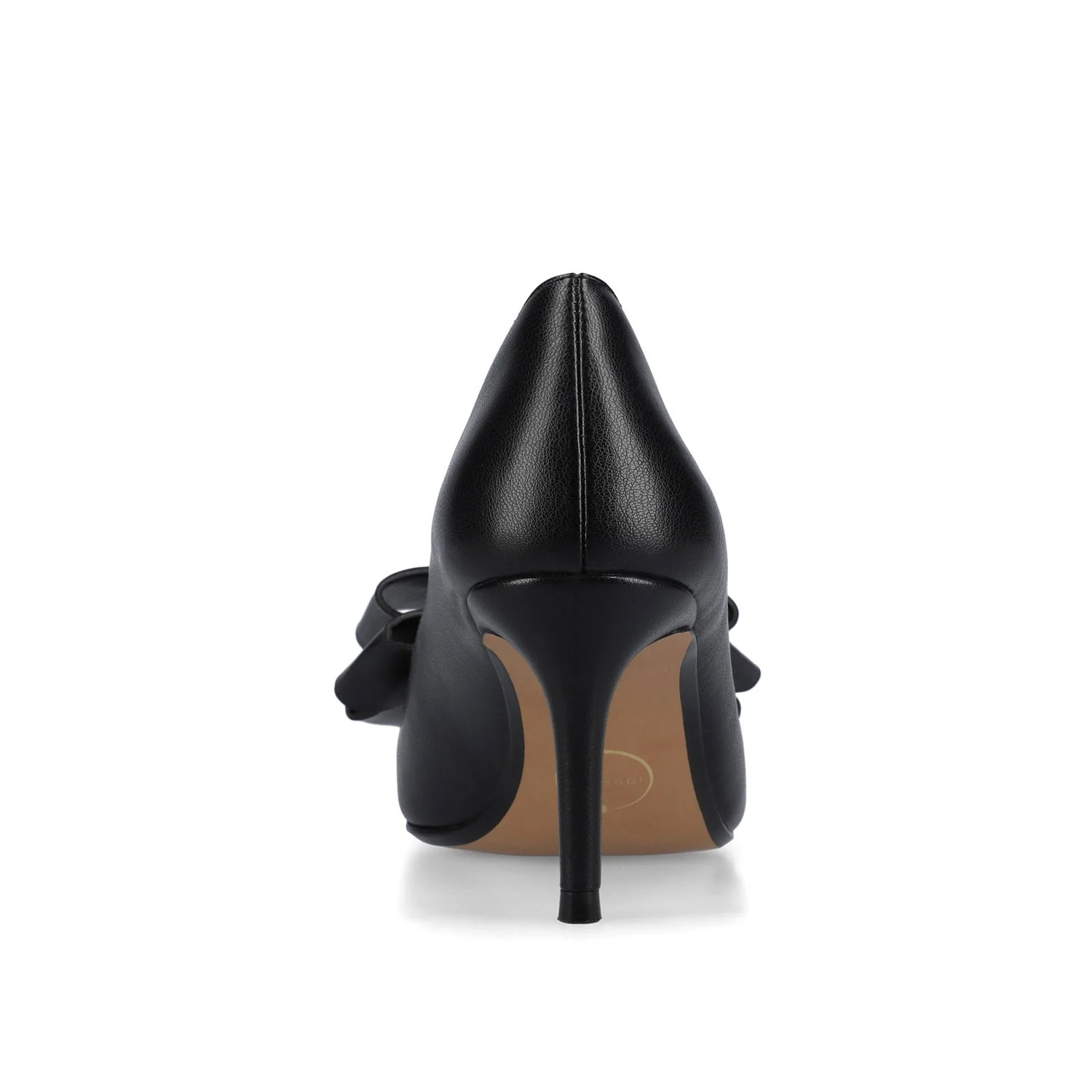 CRYSTOL STILETTO PUMP HEELS IN VEGAN LEATHER - Black - Image 6