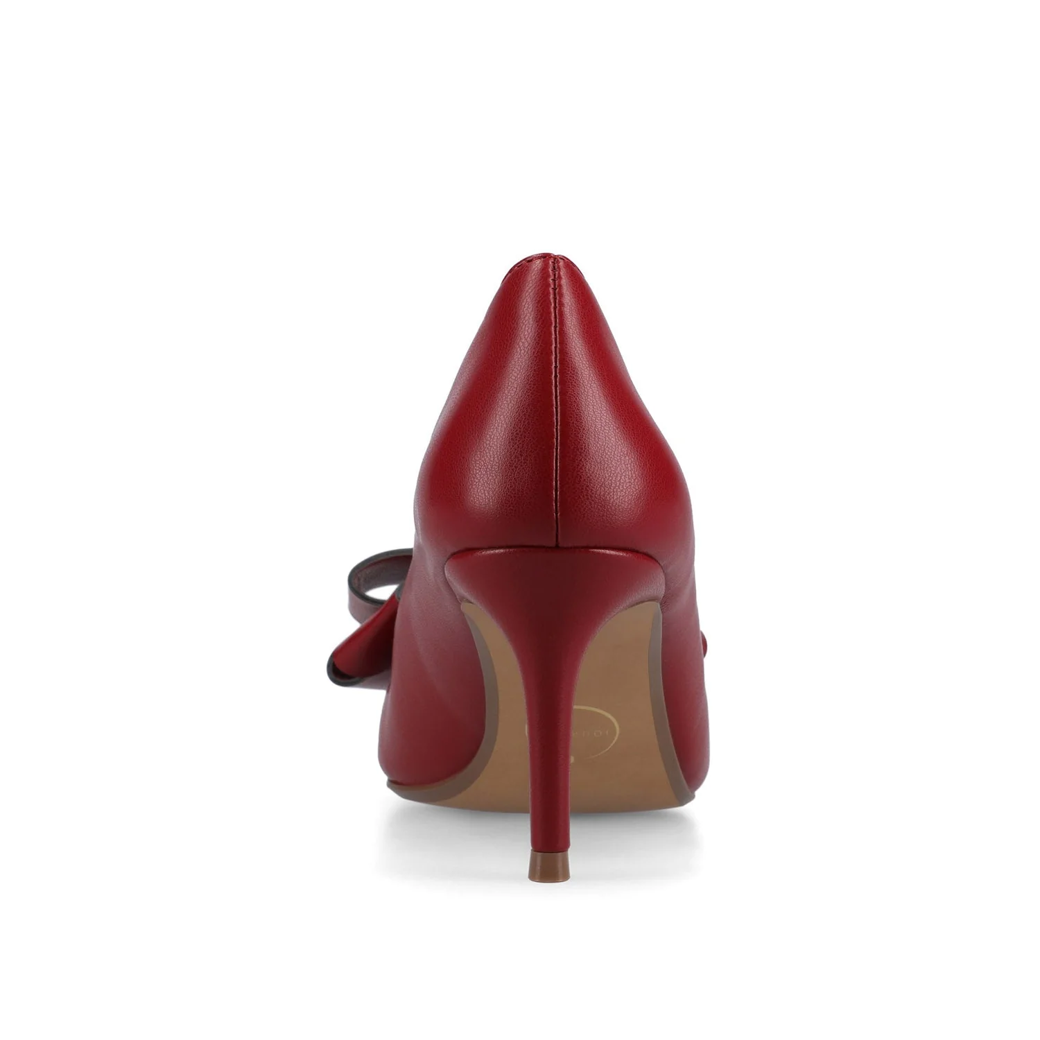 CRYSTOL STILETTO PUMP HEELS IN VEGAN LEATHER - Cranberry - Image 6