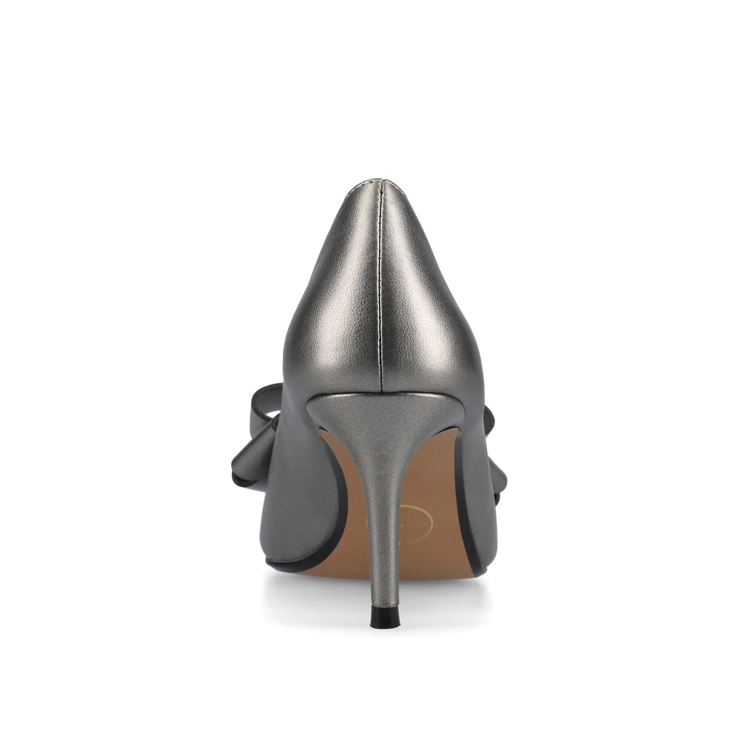 CRYSTOL STILETTO PUMP HEELS IN VEGAN LEATHER IN WIDE - Pewter - Image 6