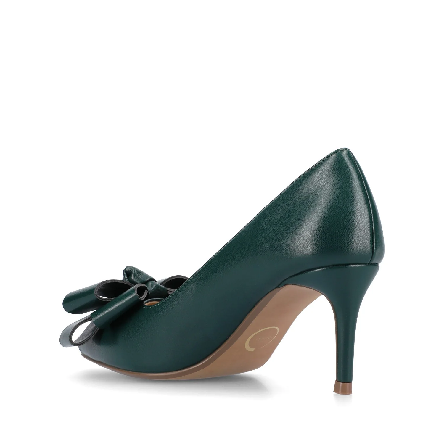 CRYSTOL STILETTO PUMP HEELS IN VEGAN LEATHER - Pine - Image 3