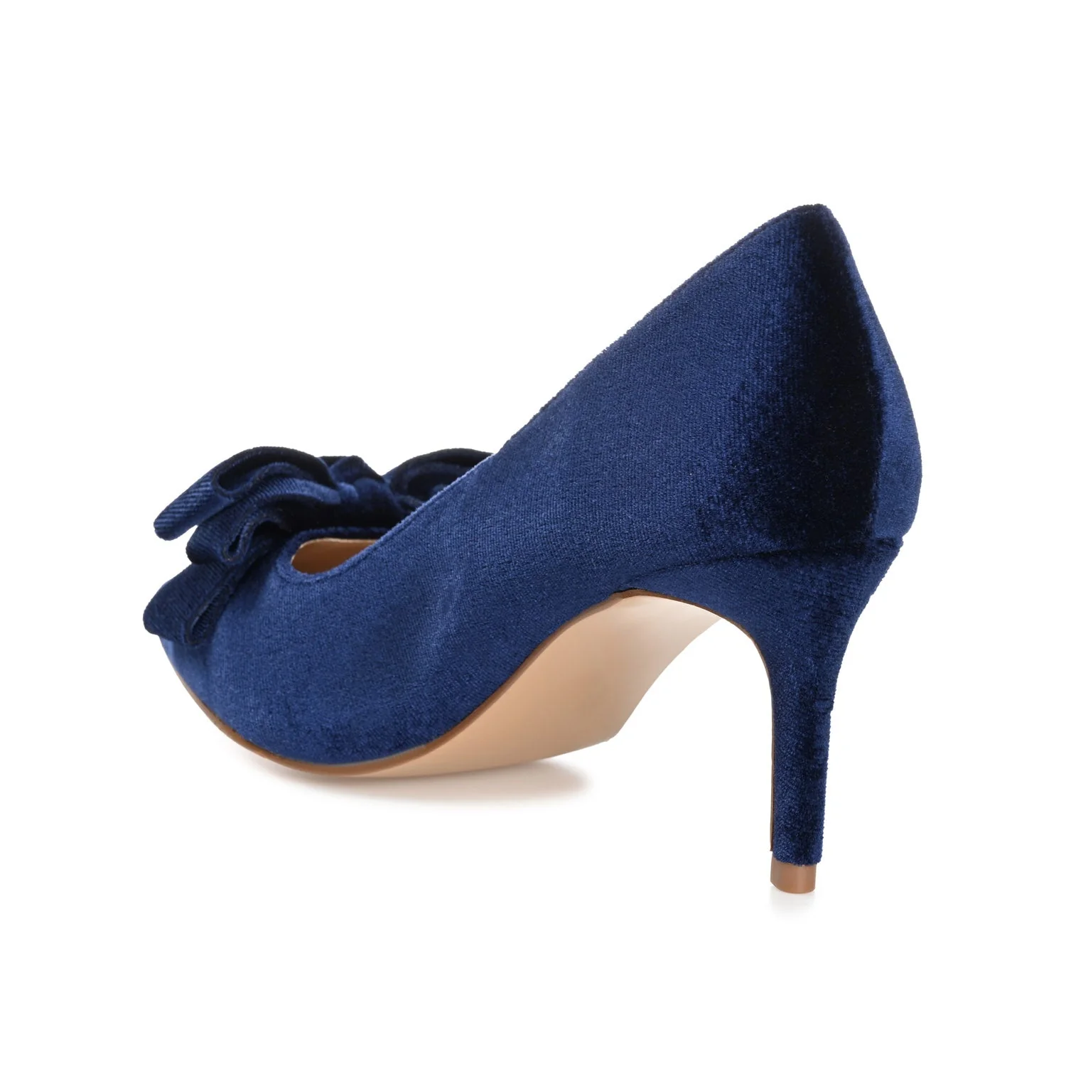 CRYSTOL STILETTO PUMP HEELS IN WIDE - Navy Nubuck - Image 4