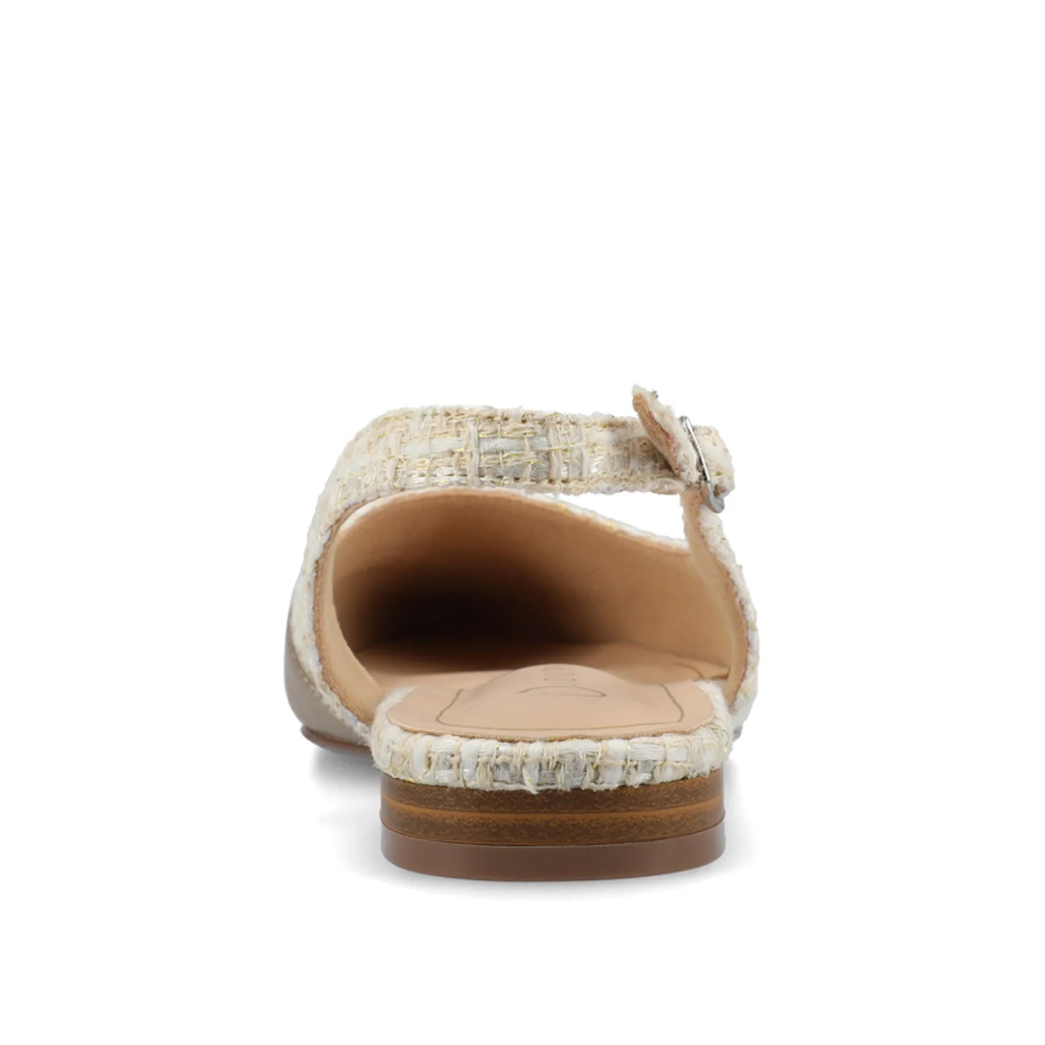 DAPHNNE BALLET FLATS IN TWEED FABRIC IN WIDE - Champagne - Image 7
