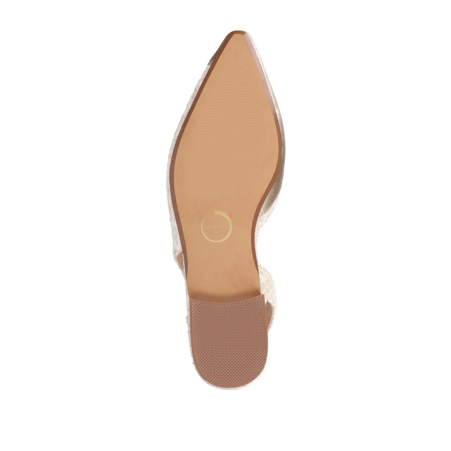 DAPHNNE BALLET FLATS IN TWEED FABRIC IN WIDE - Champagne - Image 8