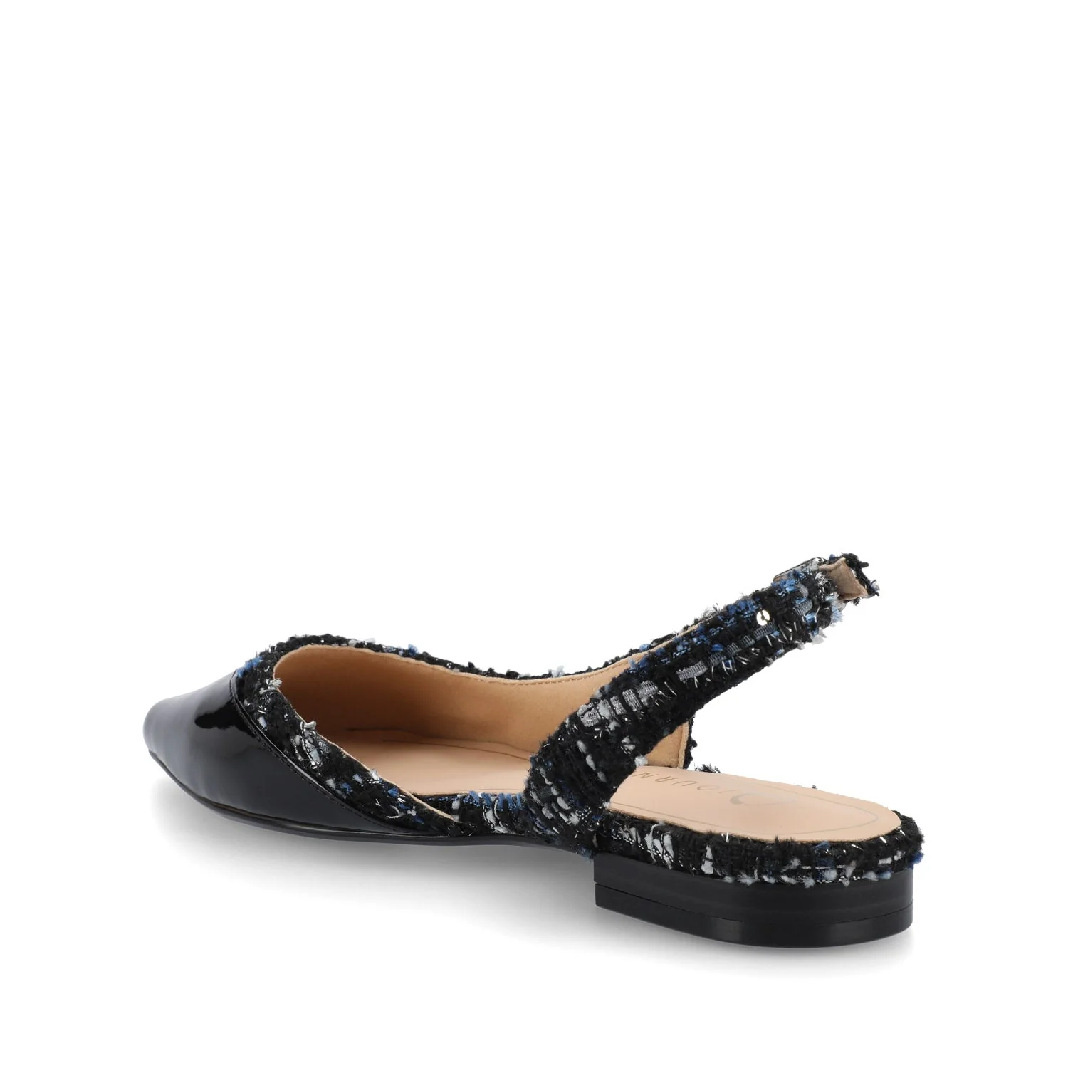 DAPHNNE BALLET FLATS IN TWEED FABRIC STATEMENT - Black Tweed - Image 3