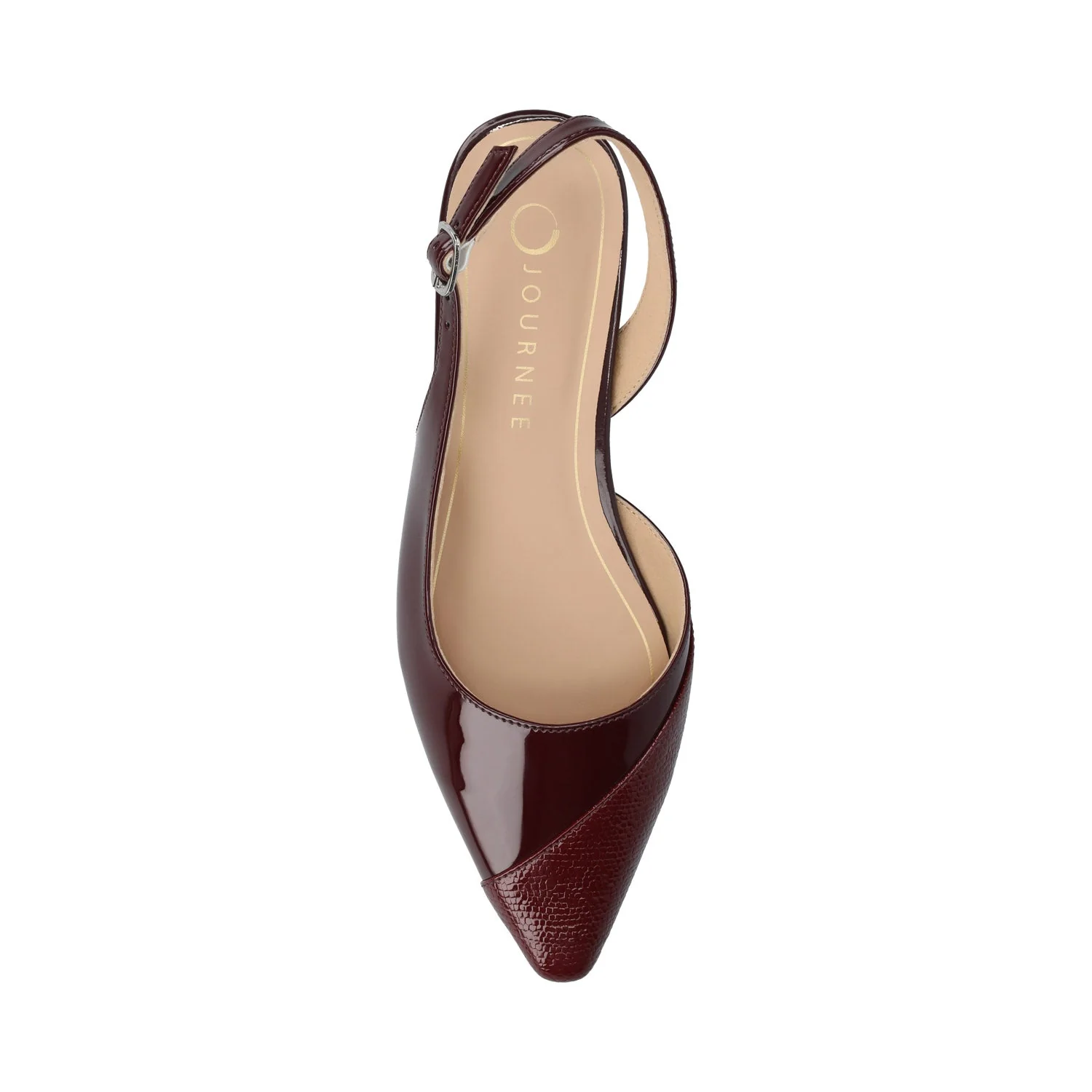DAPHNNE BALLET FLATS IN TWEED FABRIC STATEMENT IN WIDE - Oxblood Nubuck - Image 4