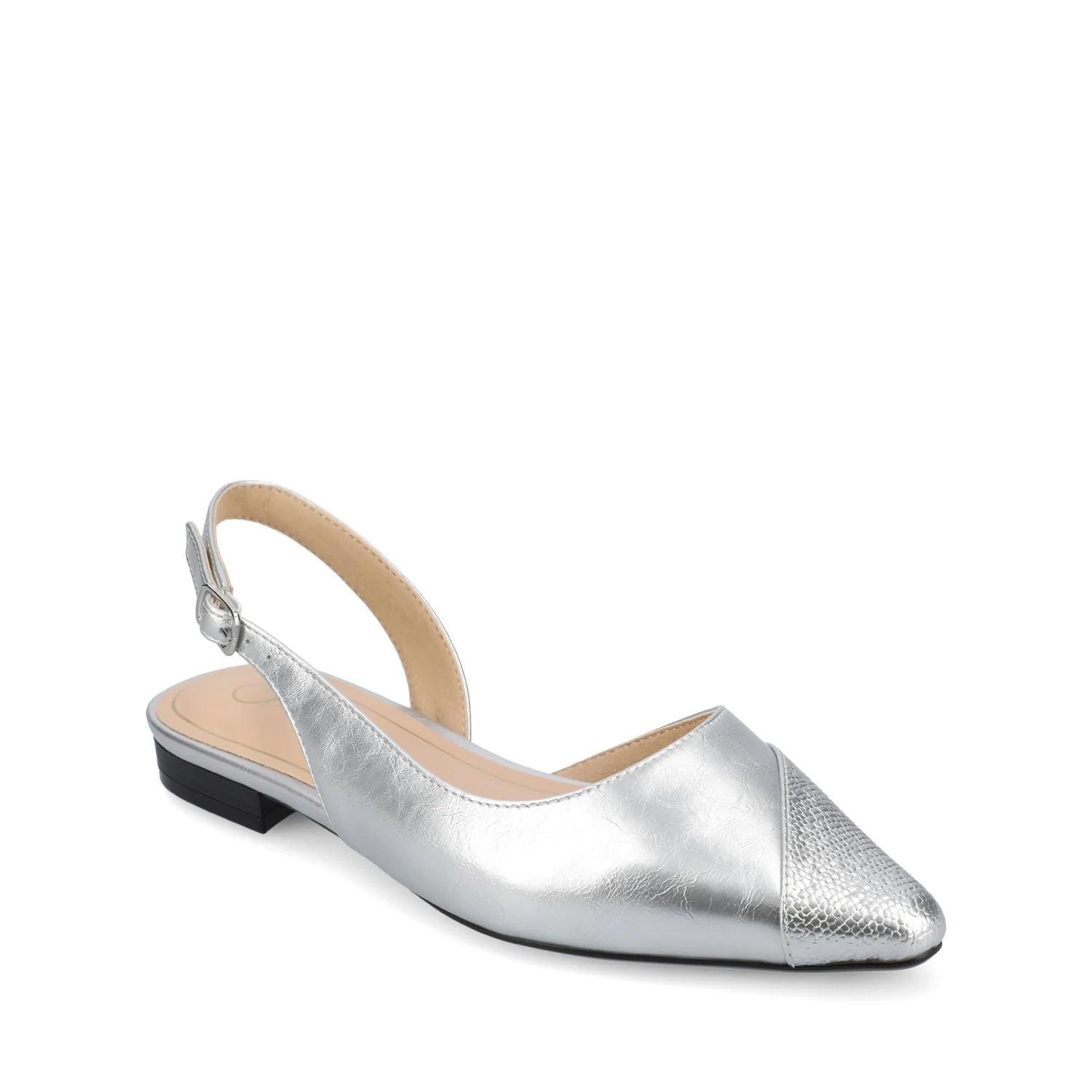 DAPHNNE BALLET FLATS IN TWEED FABRIC STATEMENT IN WIDE - Silver - Image 2