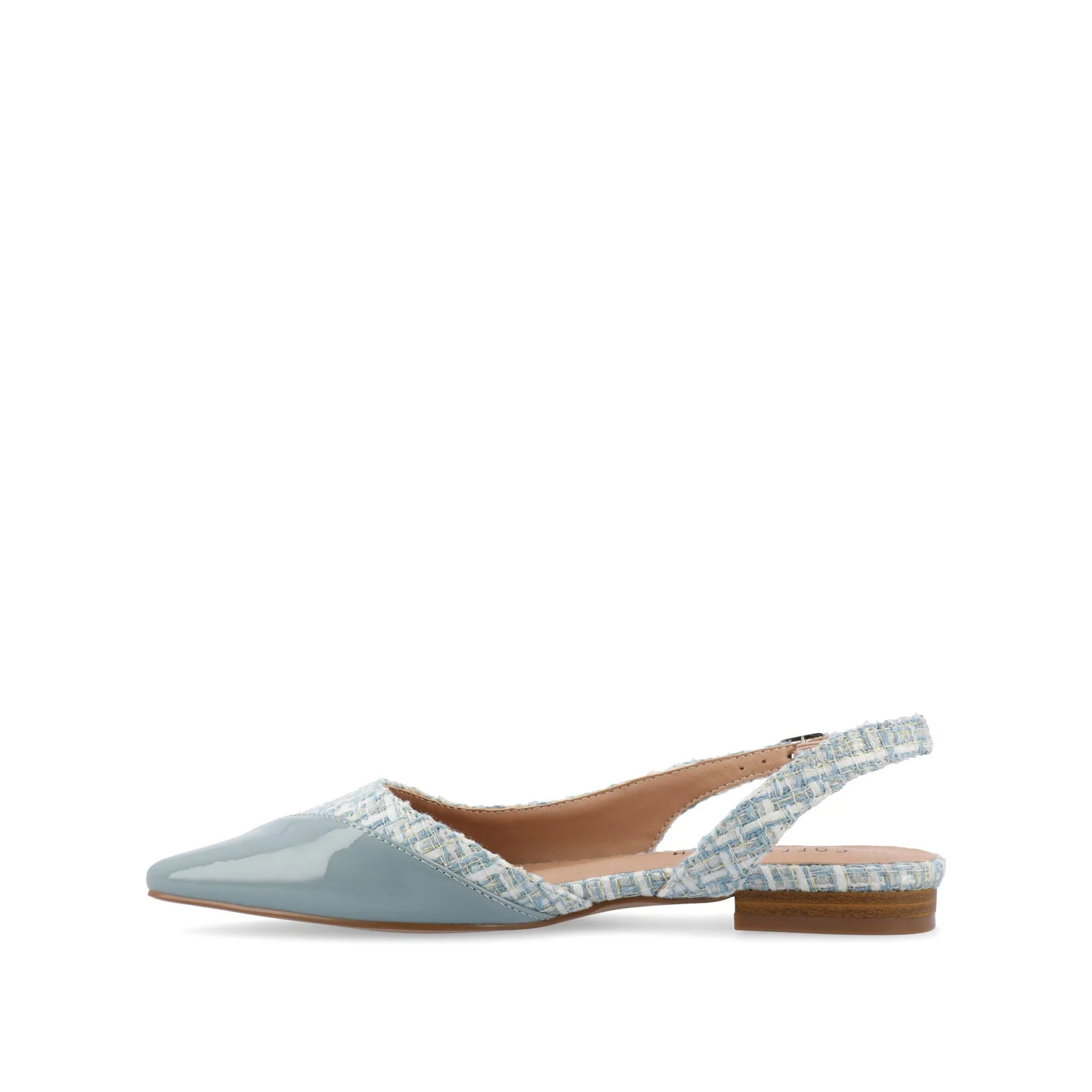DAPHNNE BALLET FLATS IN TWEED FABRIC - Blue Tweed - Image 3