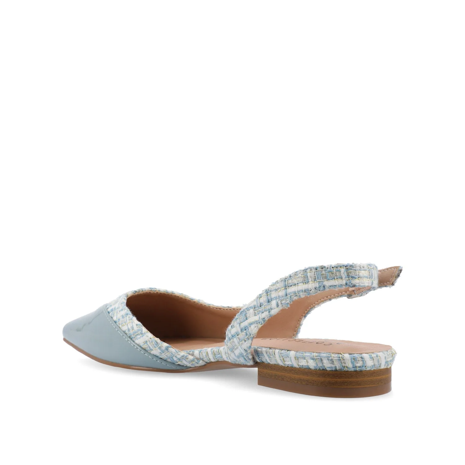 DAPHNNE BALLET FLATS IN TWEED FABRIC - Blue Tweed - Image 4