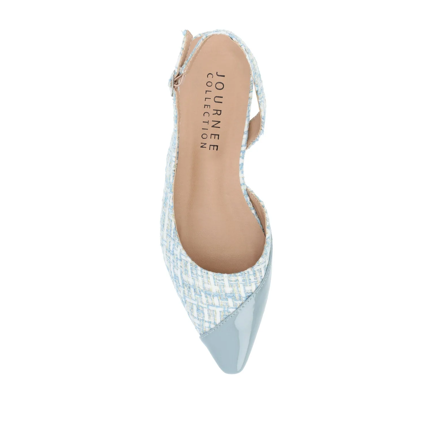 DAPHNNE BALLET FLATS IN TWEED FABRIC - Blue Tweed - Image 6