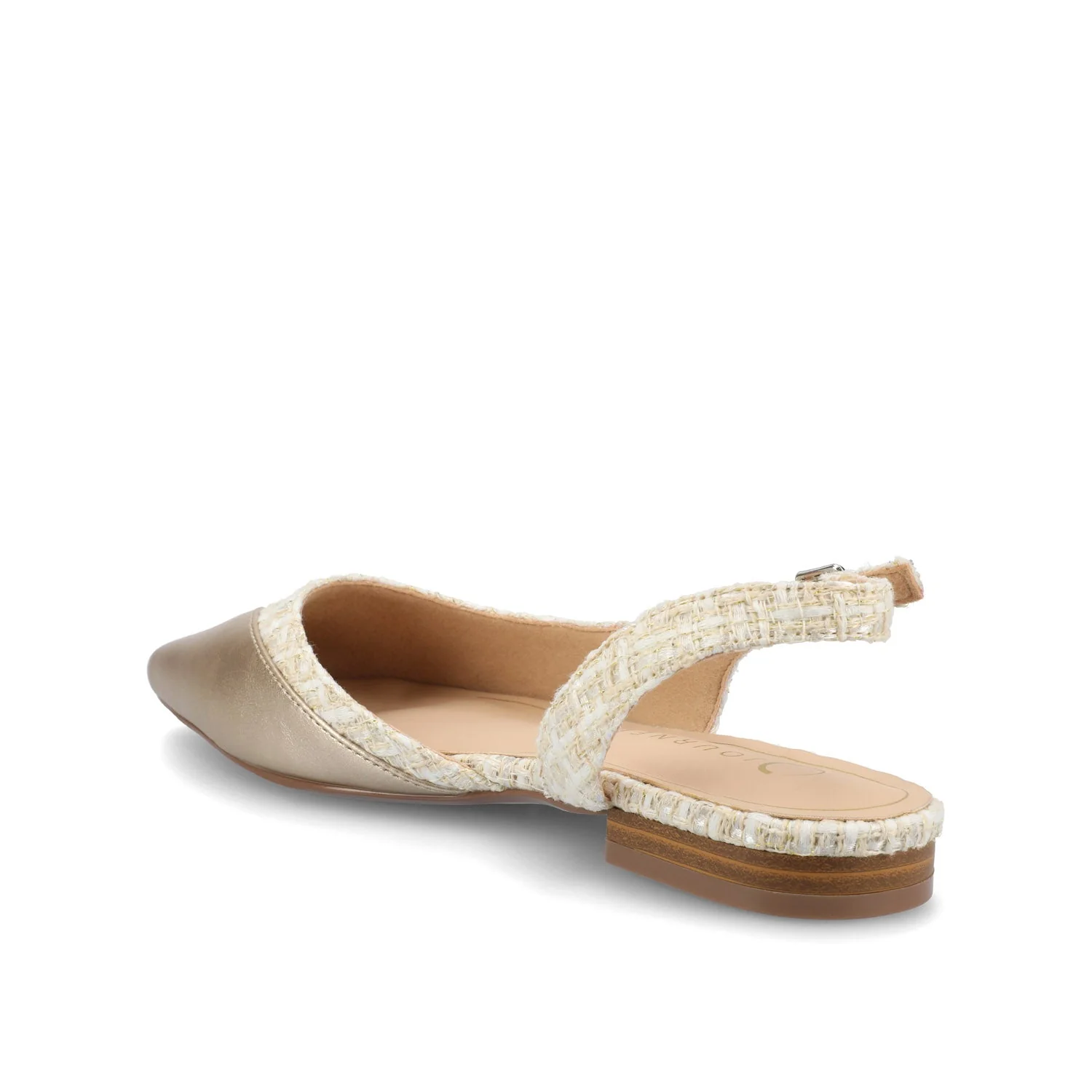 DAPHNNE BALLET FLATS IN TWEED FABRIC - Champagne - Image 4