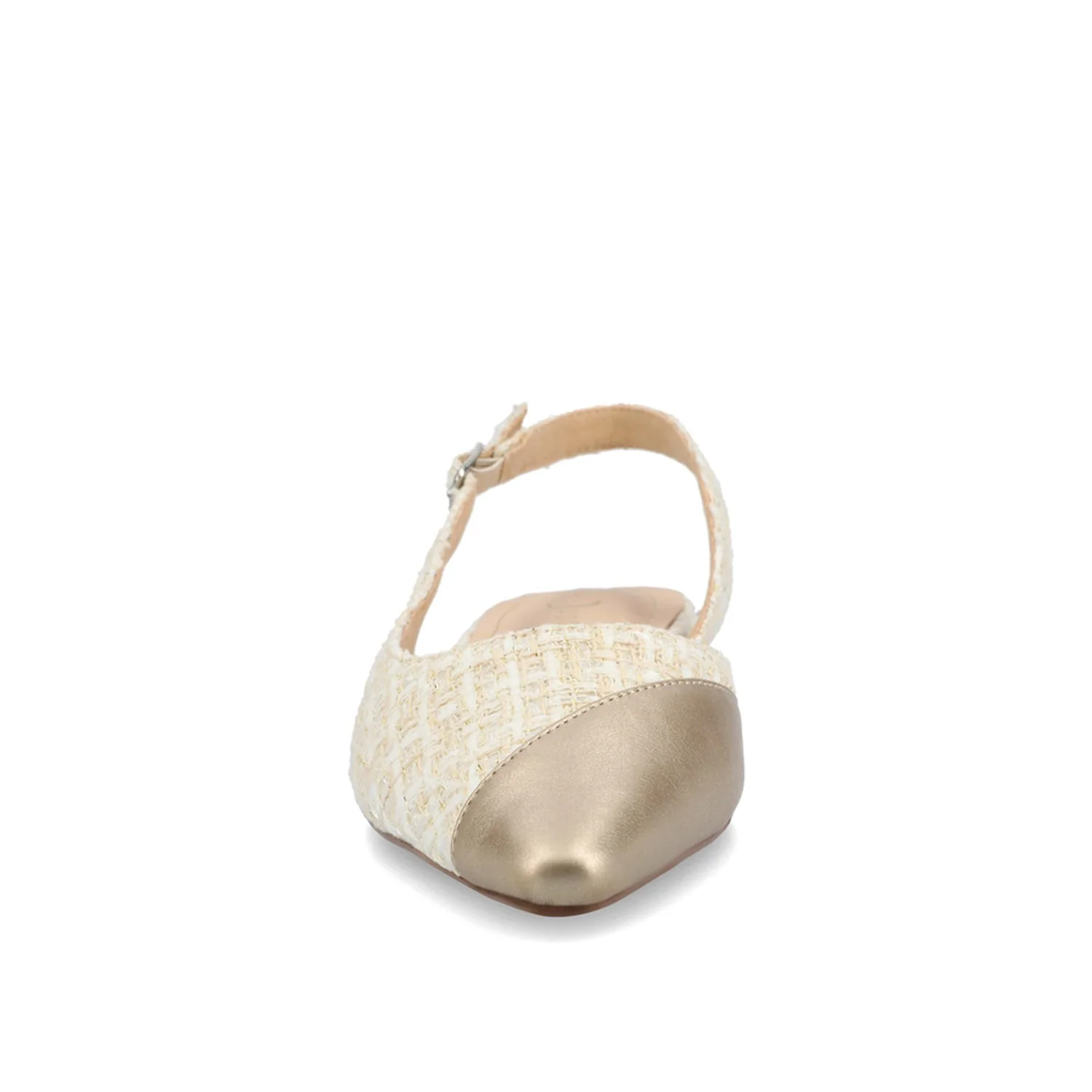 DAPHNNE BALLET FLATS IN TWEED FABRIC - Champagne - Image 5