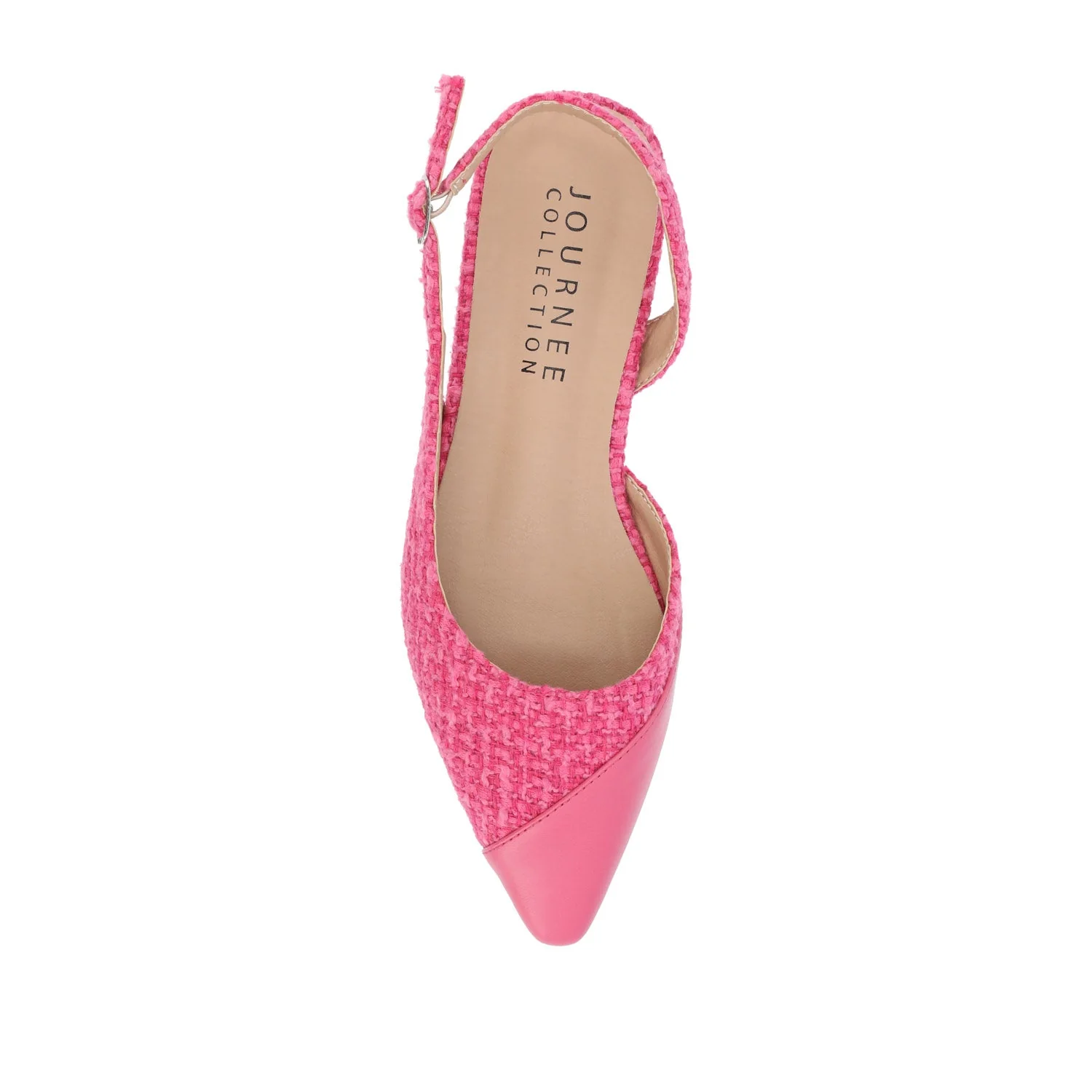 DAPHNNE BALLET FLATS IN TWEED FABRIC - Magenta Tweed - Image 6