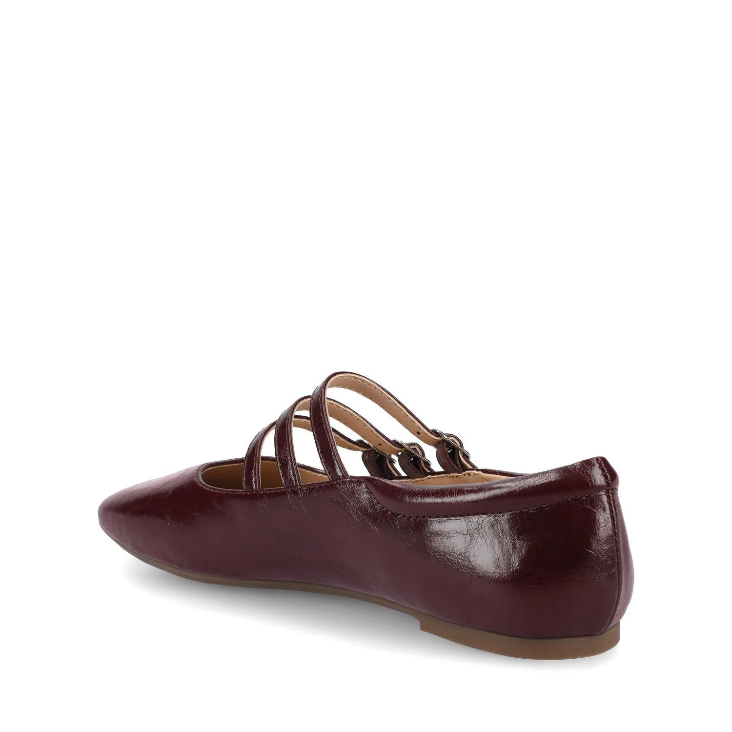 DARLIN STATEMENT FLATS IN WIDE - Crinkle Oxblood - Image 3