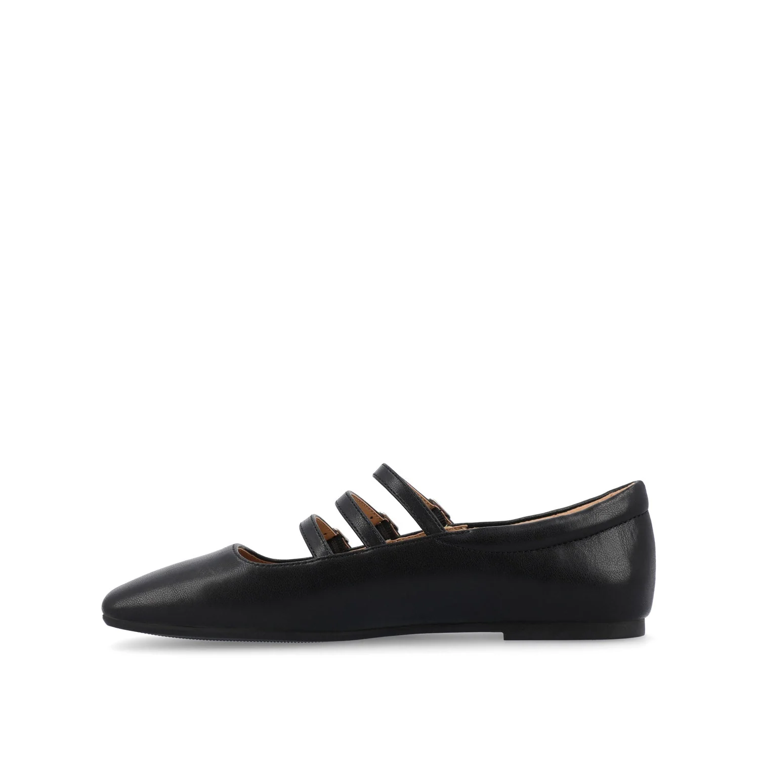 DARLIN VEGAN LEATHER FLATS IN WIDE - Black - Image 3