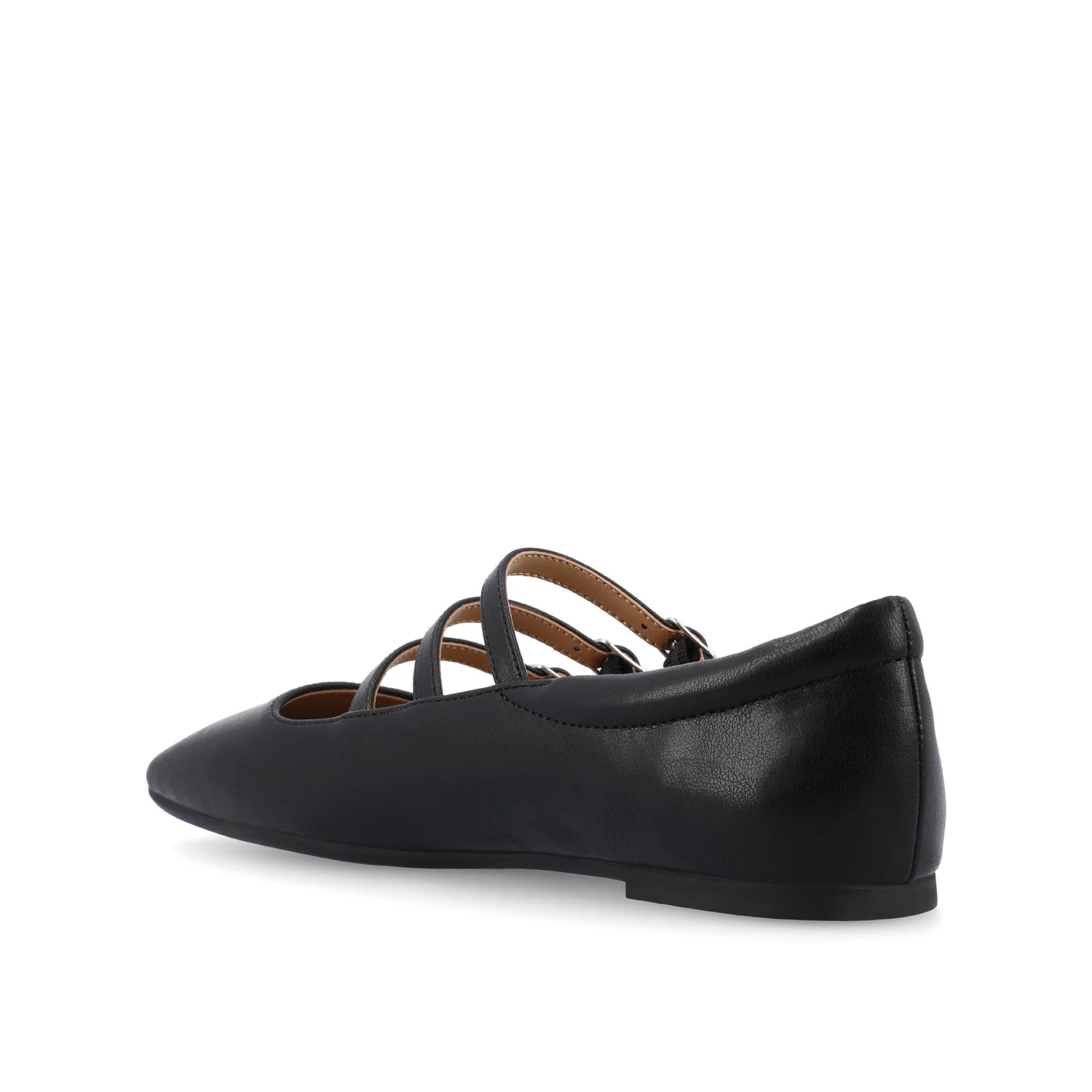 DARLIN VEGAN LEATHER FLATS IN WIDE - Black - Image 4