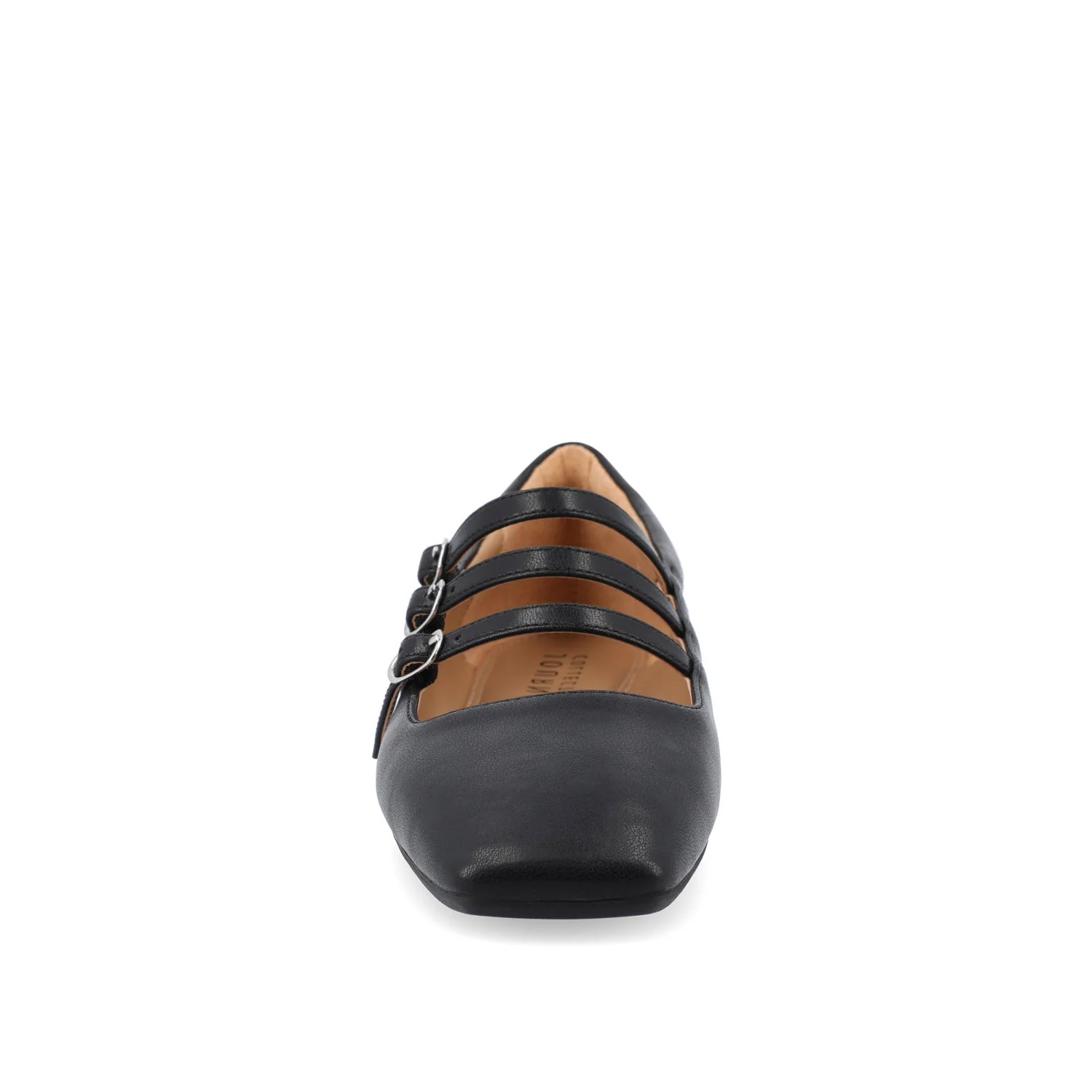 DARLIN VEGAN LEATHER FLATS IN WIDE - Black - Image 5