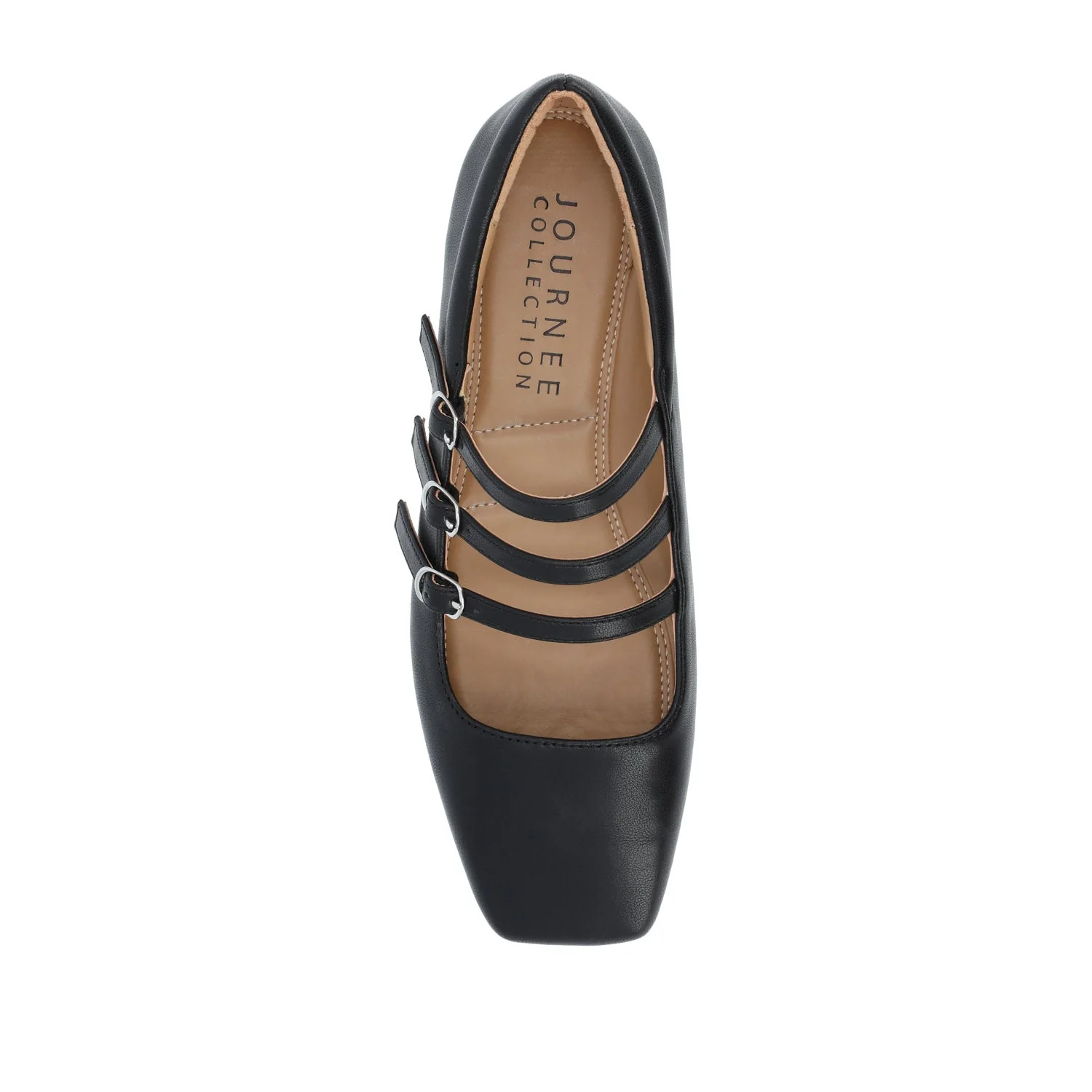 DARLIN VEGAN LEATHER FLATS IN WIDE - Black - Image 6